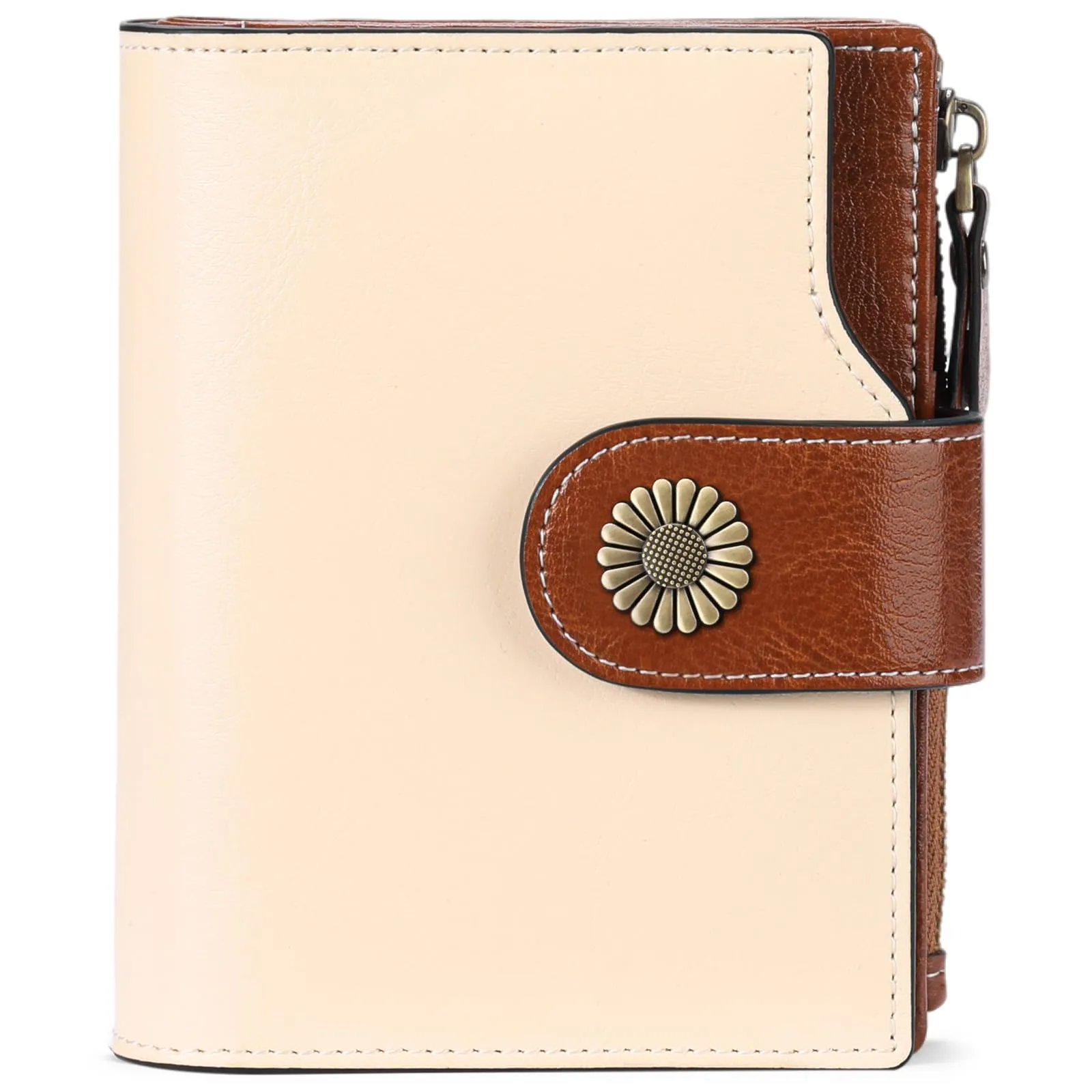SENDEFN Portafoglio Donna Pelle con Bloccaggio RFID Piccolo Portamonete Donna, 10 Scomparti per Carte con 2 Finestra di Identificazione e 1 Tasca con Cerniera - immagine 1