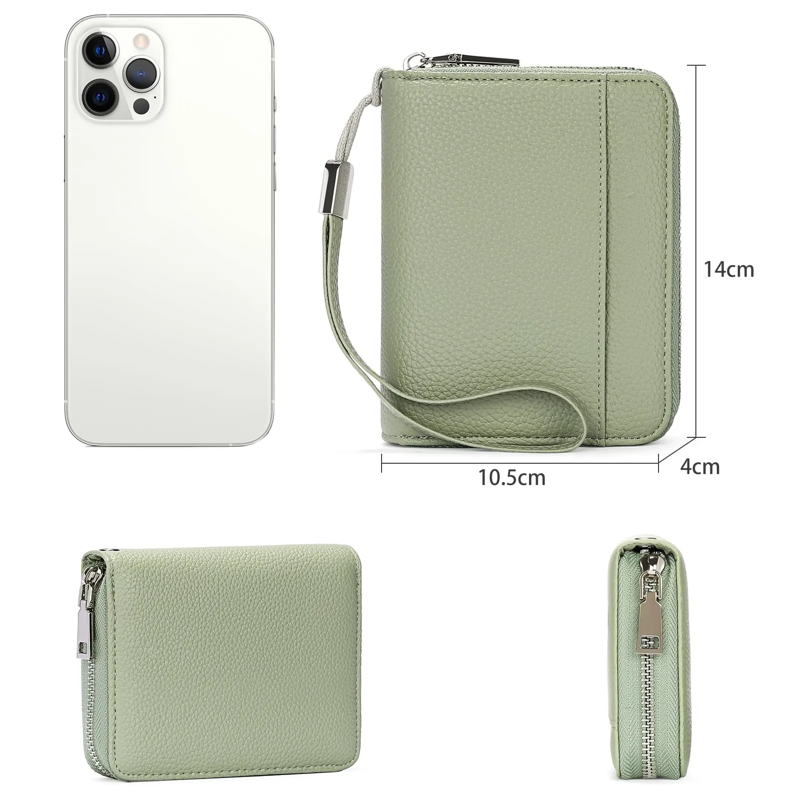 SENDEFN Portafoglio Donna in Pelle Cerniera Portamonete Piccolo Portafogli con Blocco RFID Porta Tessere Porta Carte di Credito Donna con 24 Scomparti per Carte - immagine 6