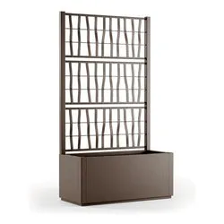 Fioriera con grigliato plastica riciclata (80x36x140cm) ETHICA Tortora 68603 - immagine 1