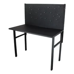 Banco lavoro pieghevole con pannello preforato e 20 ganci inclusi (120x66,5x144cm) Nero 542702 - immagine 1