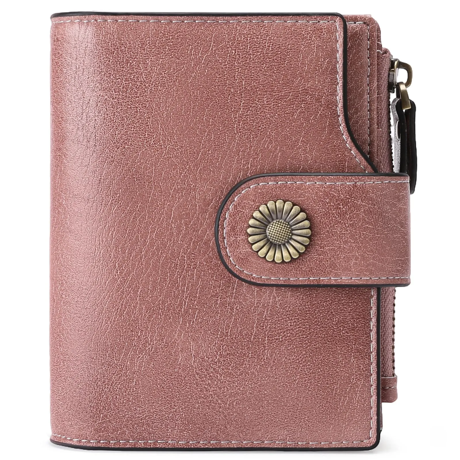 SENDEFN Portafoglio Donna Pelle con Bloccaggio RFID Piccolo Portamonete Donna, 10 Scomparti per Carte con 2 Finestra di Identificazione e 1 Tasca con Cerniera - immagine 1