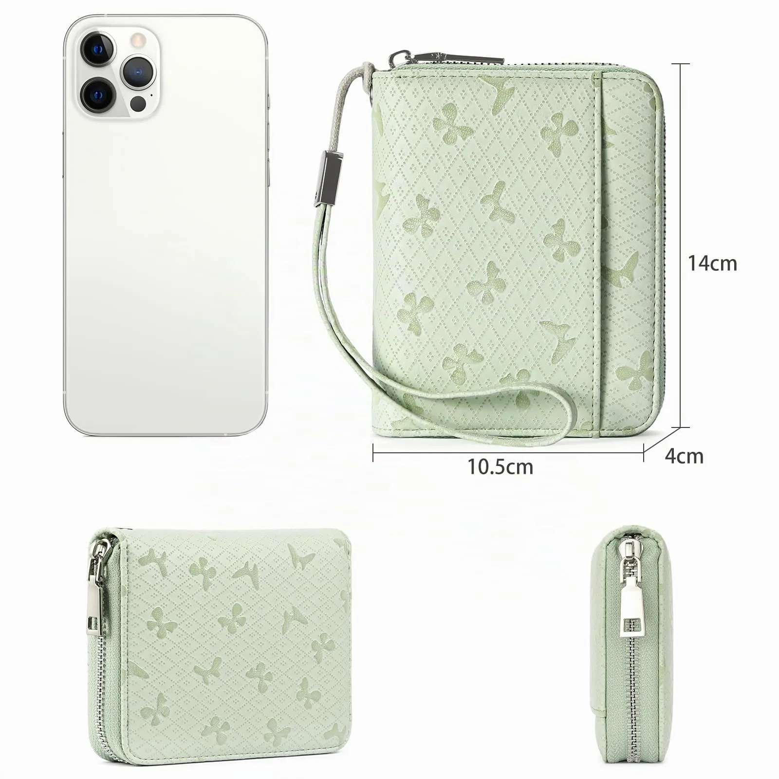 SENDEFN Portafoglio Donna in Pelle Cerniera Portamonete Piccolo Portafogli con Blocco RFID Porta Tessere Porta Carte di Credito Donna con 24 Scomparti per Carte - immagine 5