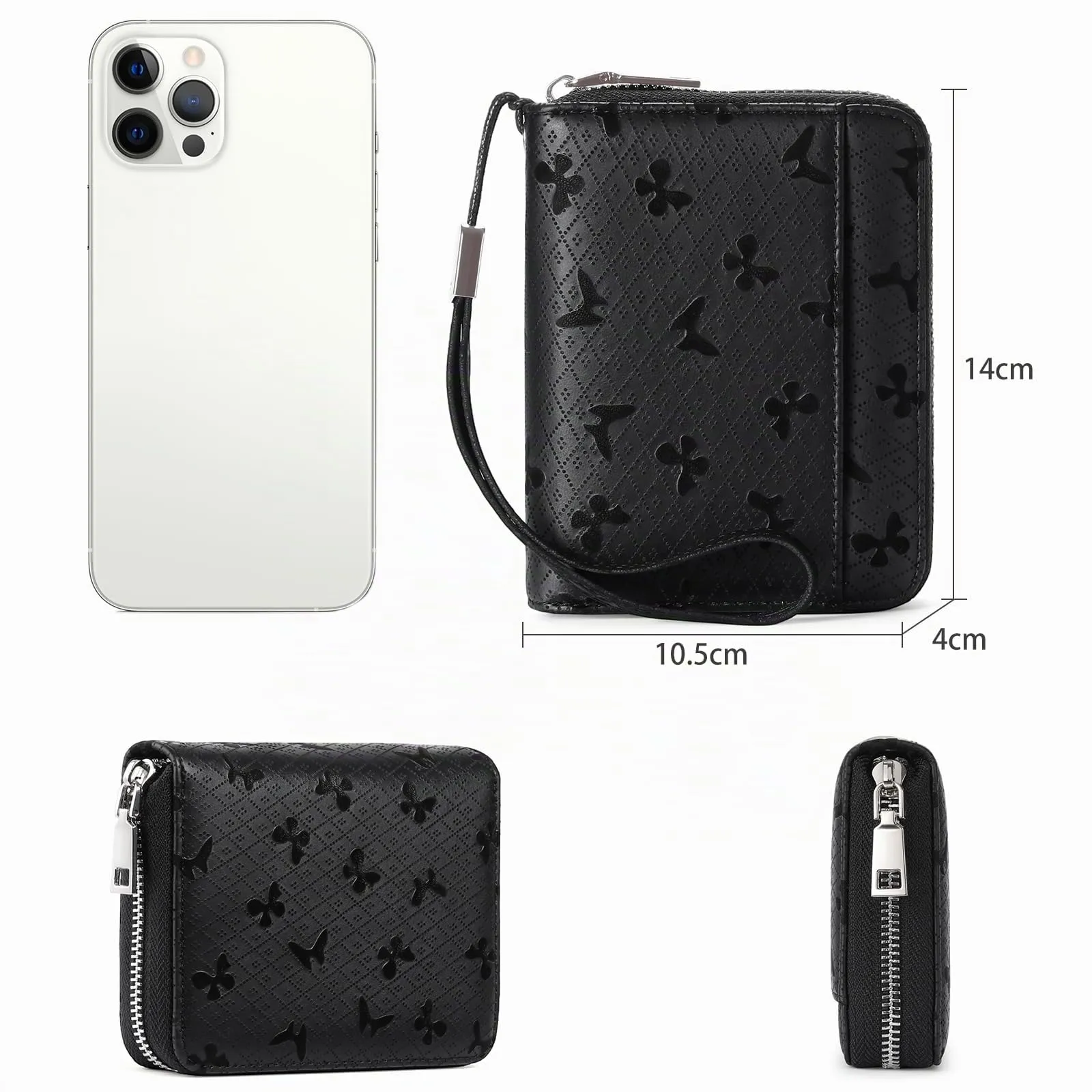 SENDEFN Portafoglio Donna in Pelle Cerniera Portamonete Piccolo Portafogli con Blocco RFID Porta Tessere Porta Carte di Credito Donna con 24 Scomparti per Carte - immagine 5