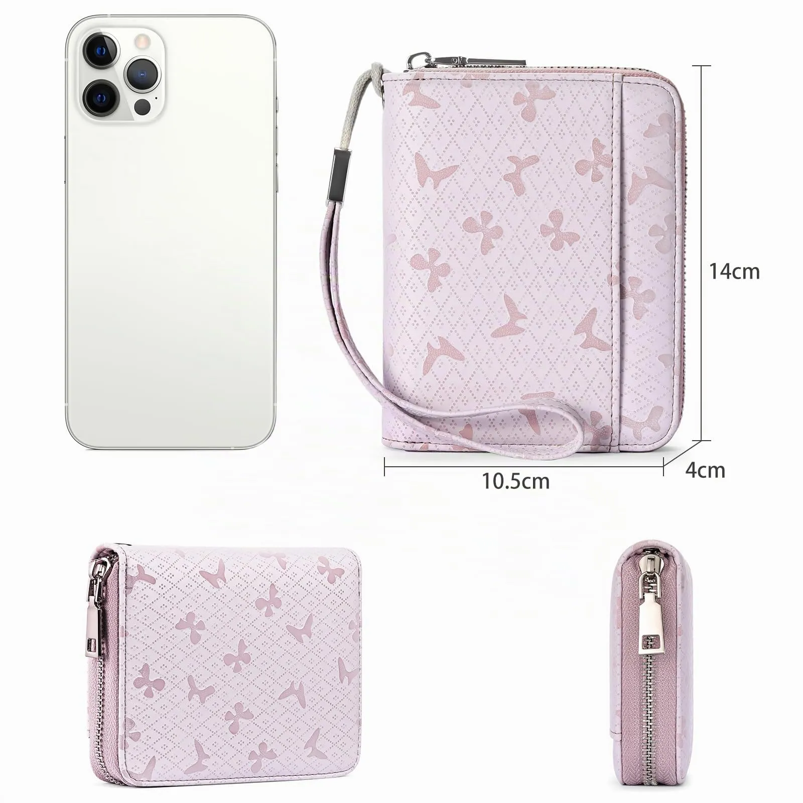 SENDEFN Portafoglio Donna in Pelle Cerniera Portamonete Piccolo Portafogli con Blocco RFID Porta Tessere Porta Carte di Credito Donna con 24 Scomparti per Carte - immagine 5