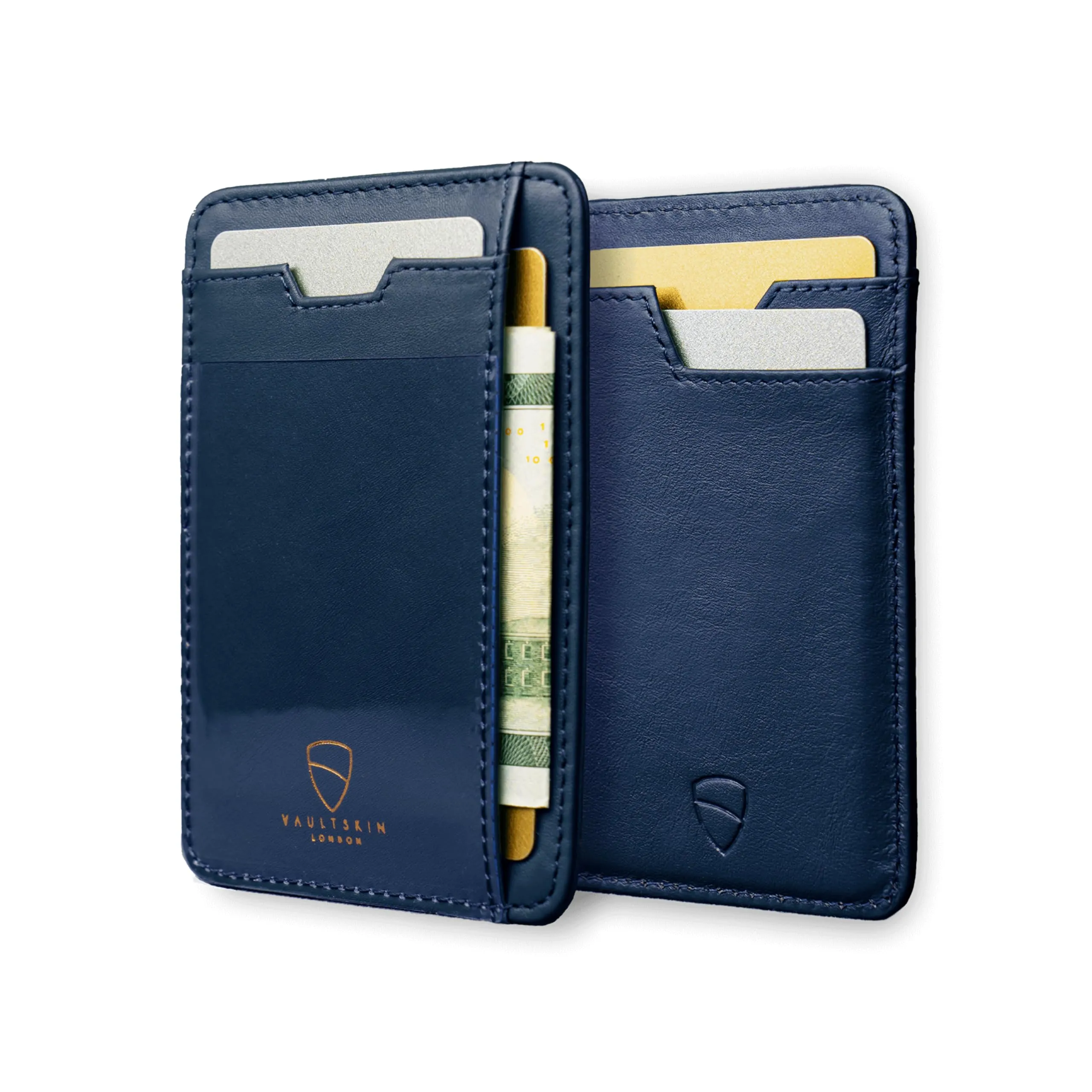 Vaultskin BRIXTON Portafoglio Slim Uomo in Pelle con RFID, Blu reale - immagine 1