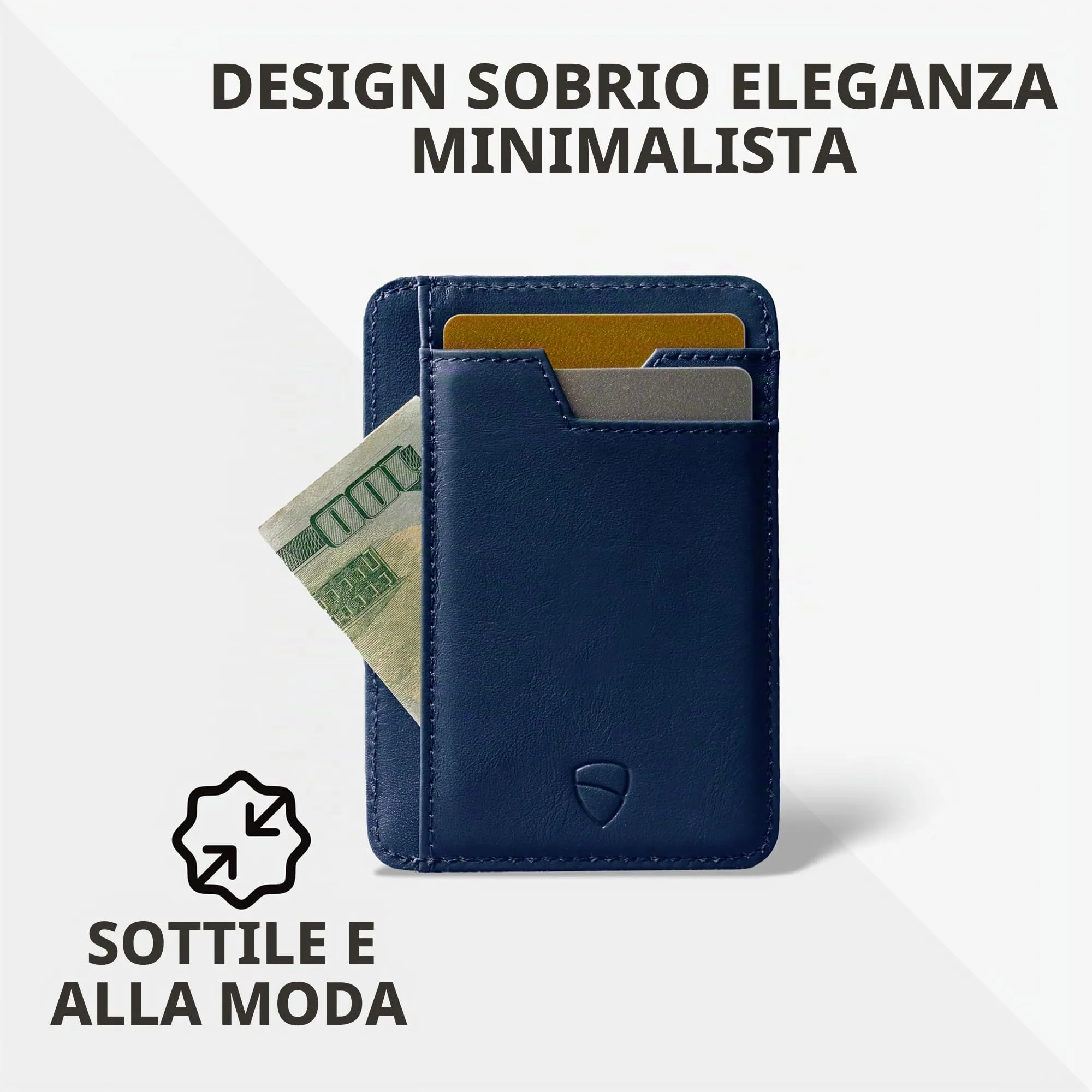 Vaultskin BRIXTON Portafoglio Slim Uomo in Pelle con RFID, Blu reale - immagine 2