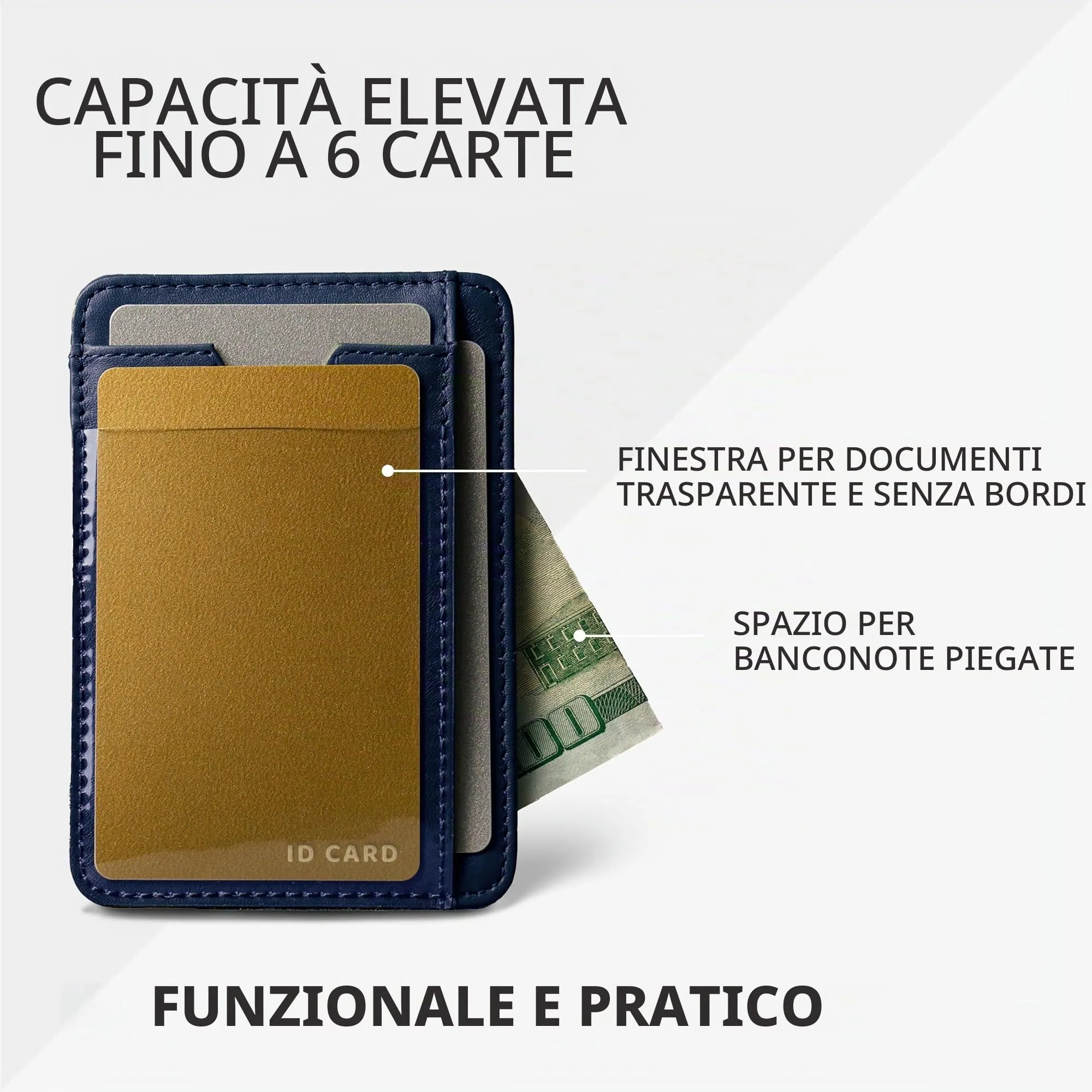 Vaultskin BRIXTON Portafoglio Slim Uomo in Pelle con RFID, Blu reale - immagine 5