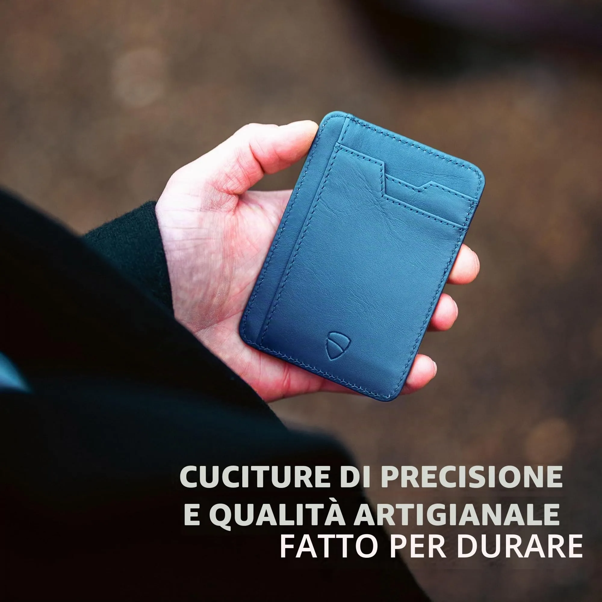 Vaultskin BRIXTON Portafoglio Slim Uomo in Pelle con RFID, Blu reale - immagine 6