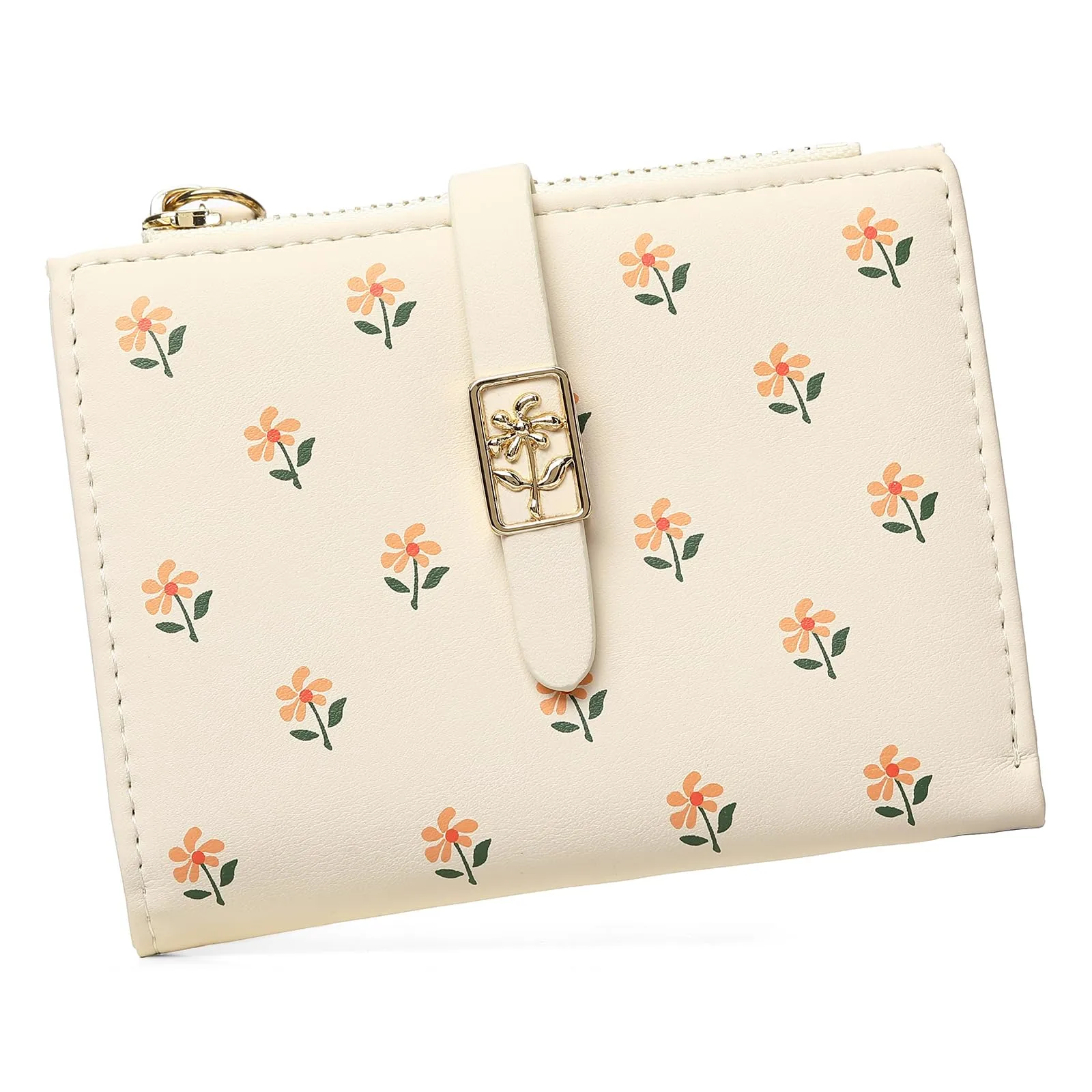 GOIACII Portafoglio Donna Piccolo Portamonete Cute Floral Corto con Porta Carte di Credito - immagine 1
