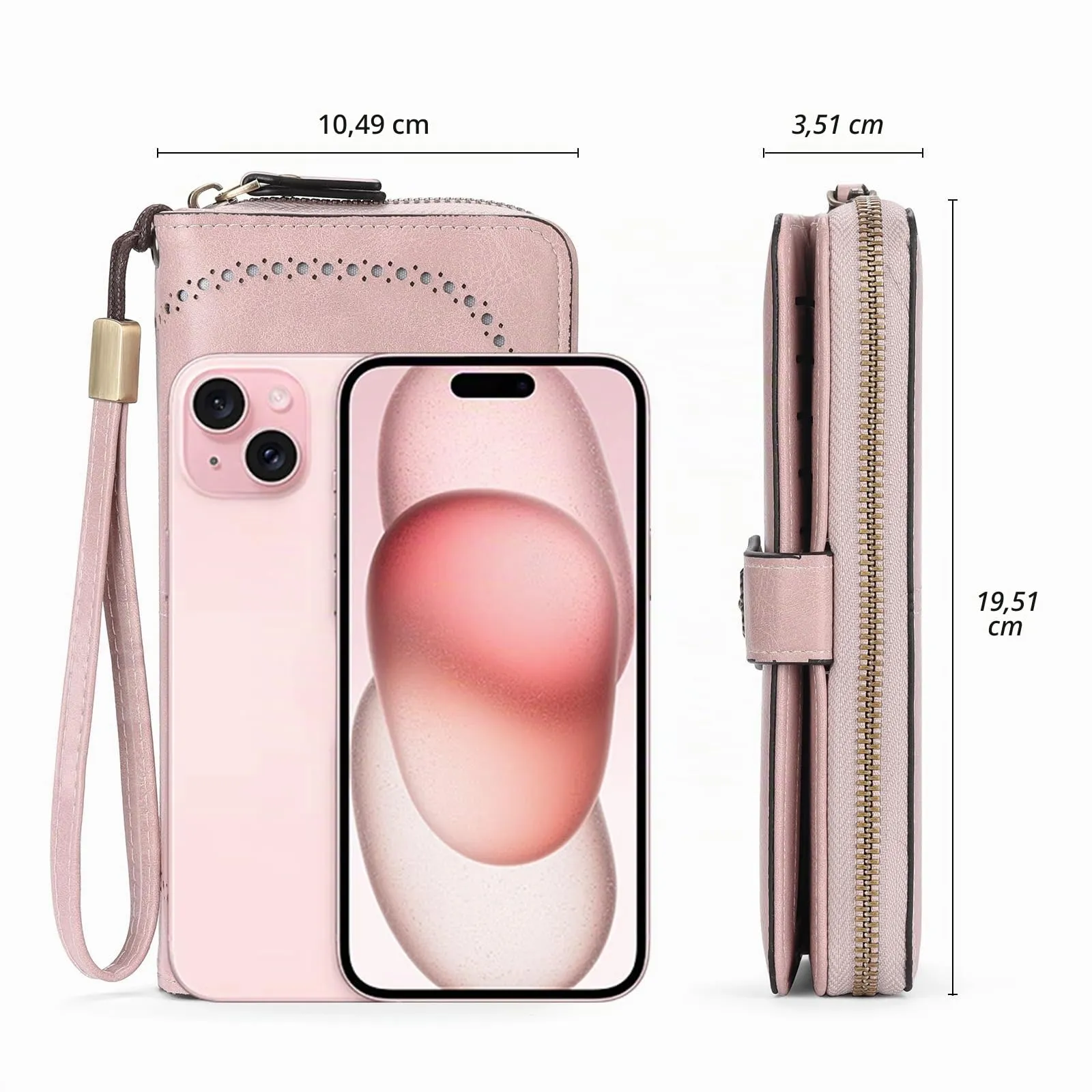 GOIACII Portafoglio Donna in Pelle PU con Blocco RFID Portafogli Grande Borsa Lunga da Donna Portamonete con 13 Scomparti per Carte - immagine 3