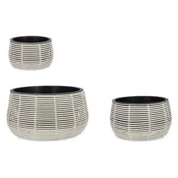 Set porta vasi piante 3 pz estraibili plastica XIAN Grigio 0790866 - immagine 1