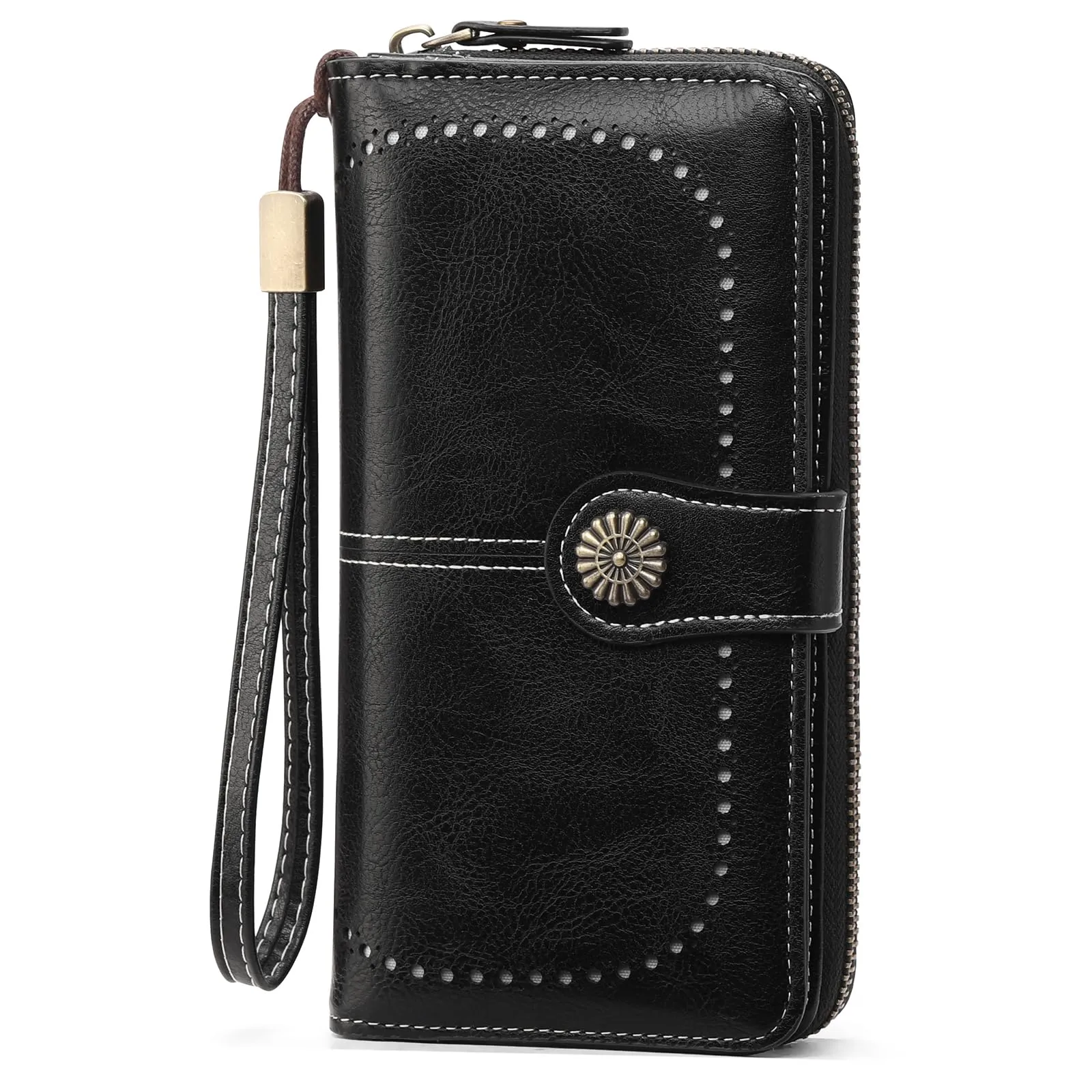 GOIACII Portafoglio Donna in Pelle PU con Blocco RFID Portafogli Grande Borsa Lunga da Donna Portamonete con 13 Scomparti per Carte - immagine 1