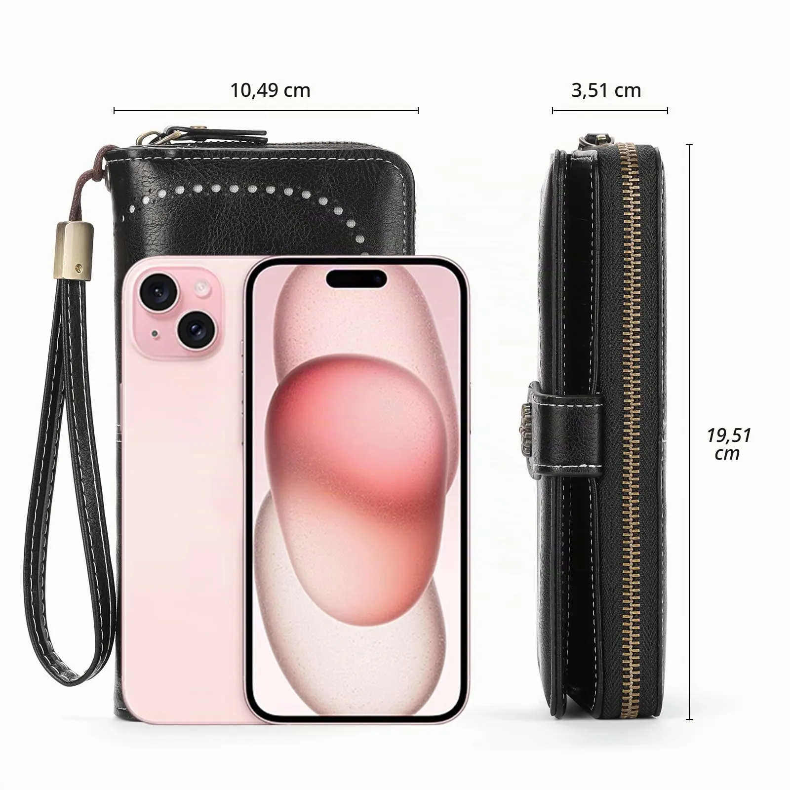 GOIACII Portafoglio Donna in Pelle PU con Blocco RFID Portafogli Grande Borsa Lunga da Donna Portamonete con 13 Scomparti per Carte - immagine 3