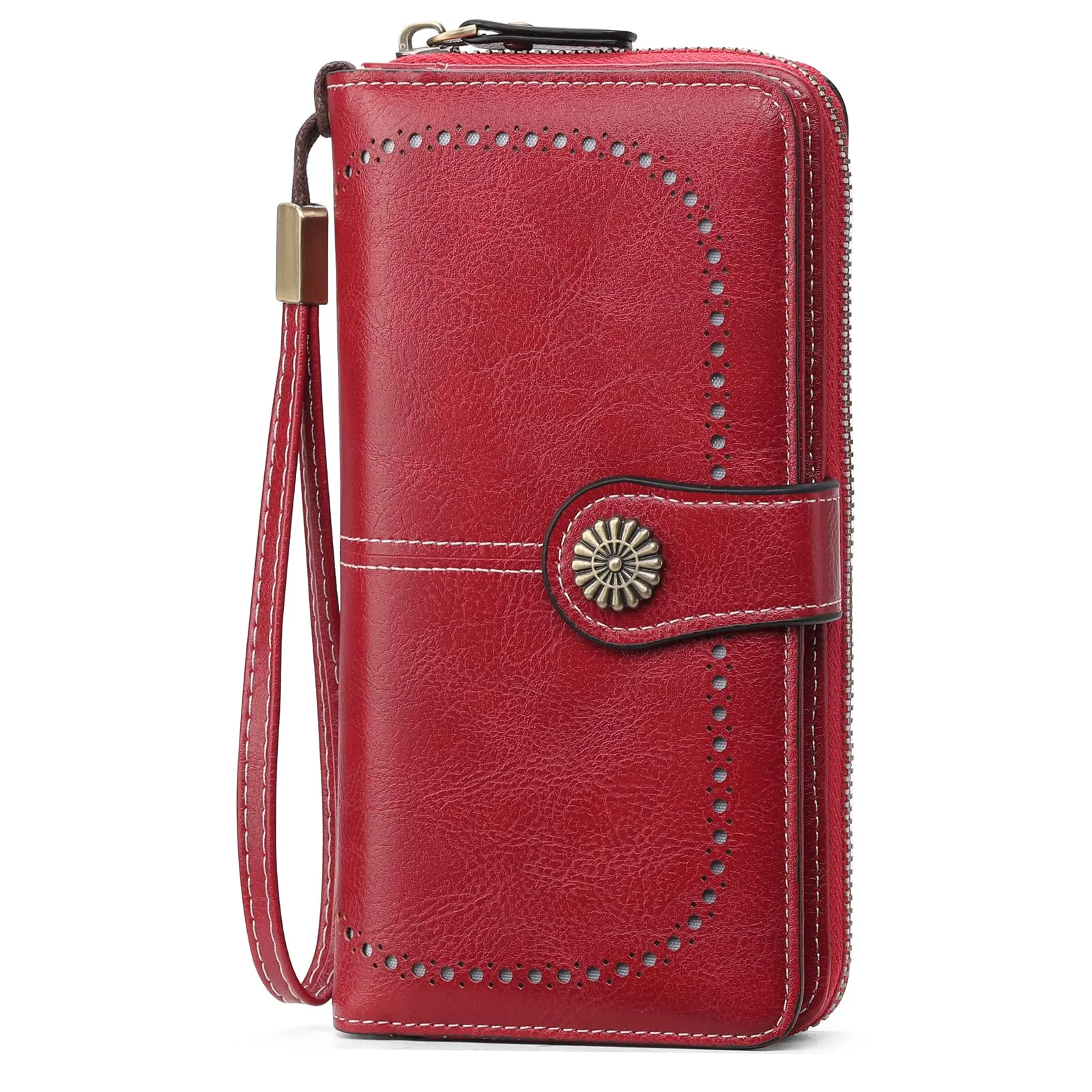 GOIACII Portafoglio Donna in Pelle PU con Blocco RFID Portafogli Grande Borsa Lunga da Donna Portamonete con 13 Scomparti per Carte - immagine 1