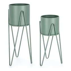 Set porta vasi piante 2 pz rialzati estraibili acciaio MADELYN Salvia 0723943 - immagine 1