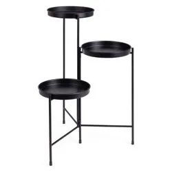 Porta piante acciaio 3P pieghevole (47,5x42,5x60cm) HENLEY Nero 0743988 - immagine 1