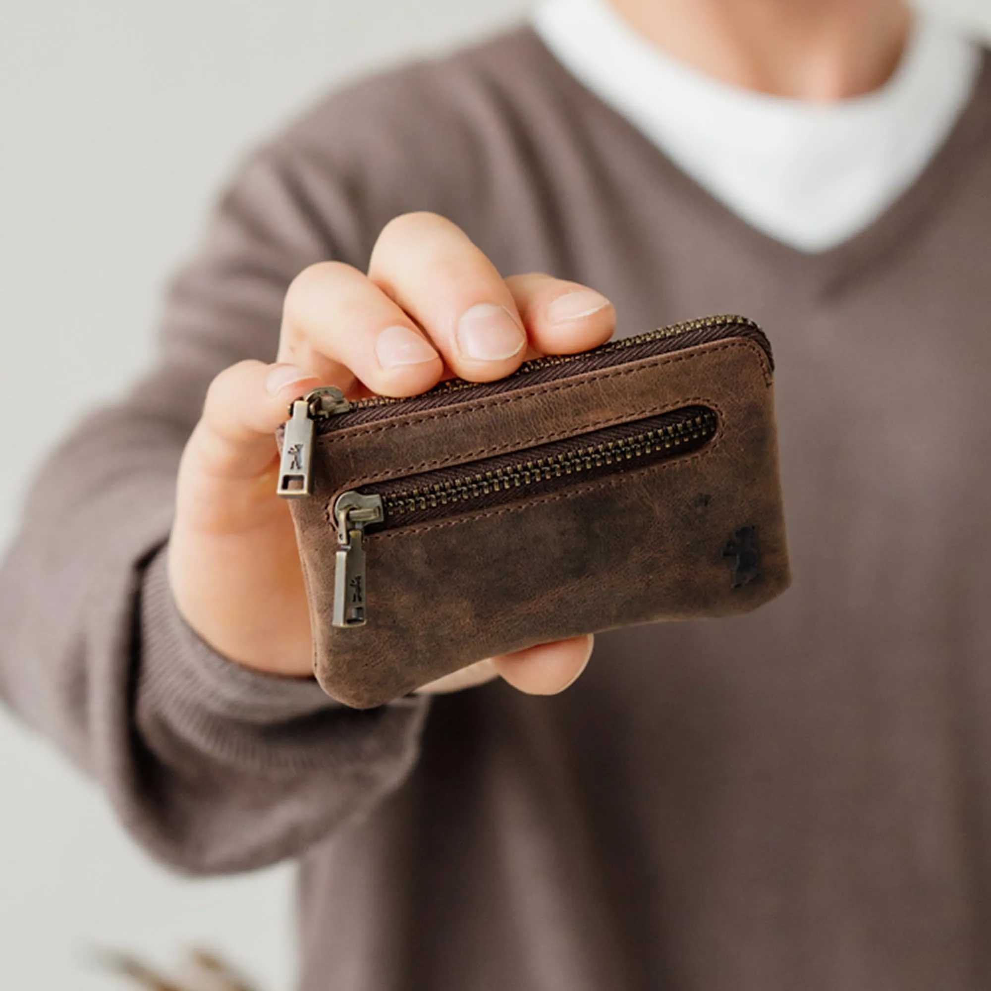 Berliner Bags Portamonete Eli Portachiavi Compatto in Vera Pelle con RFID - immagine 2