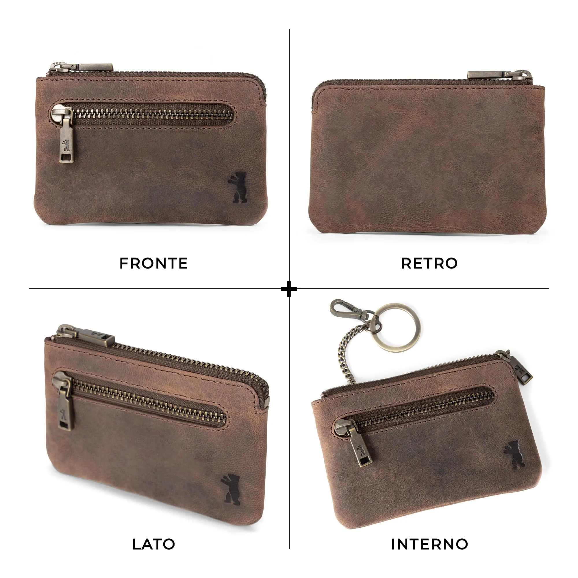 Berliner Bags Portamonete Eli Portachiavi Compatto in Vera Pelle con RFID - immagine 4