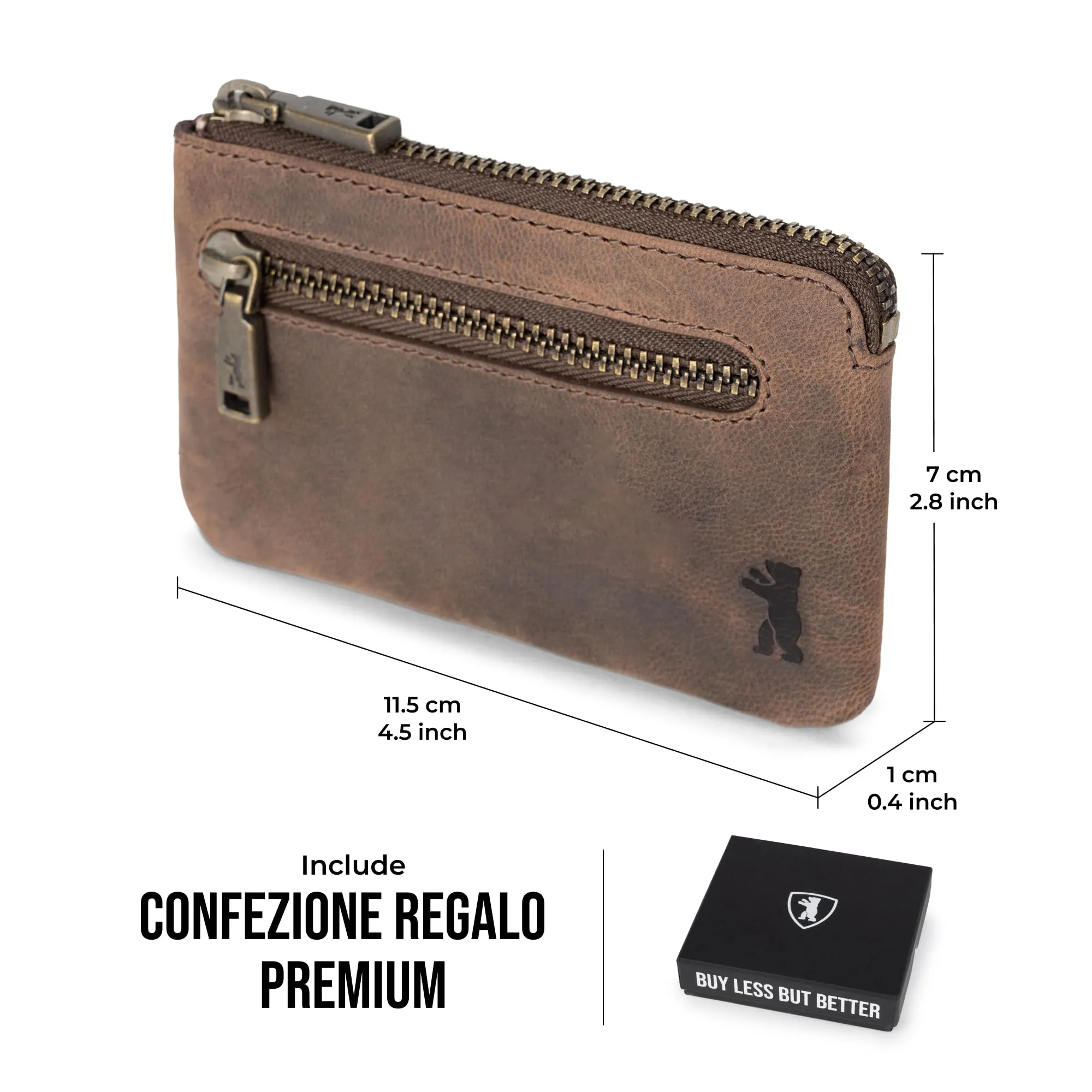Berliner Bags Portamonete Eli Portachiavi Compatto in Vera Pelle con RFID - immagine 6