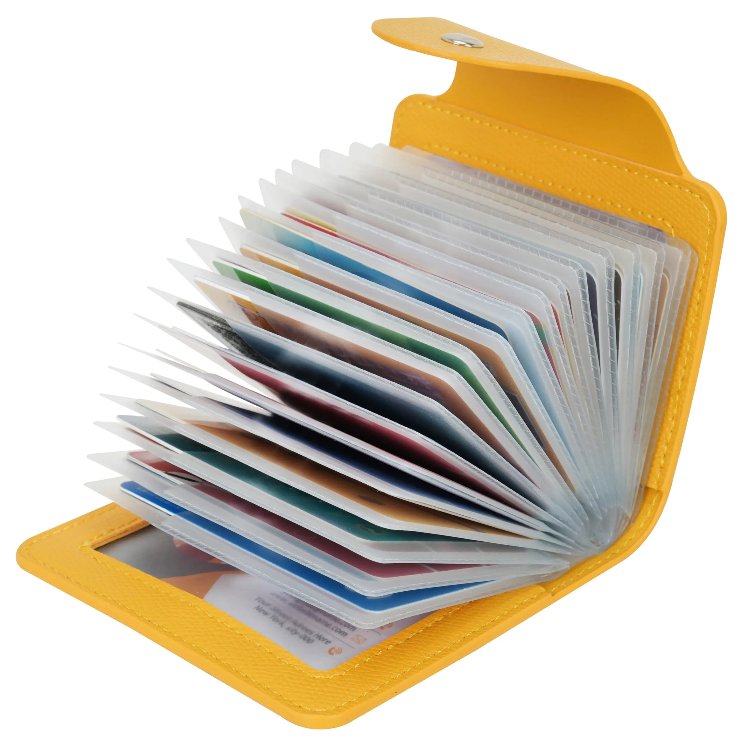 IHIGOGOFA Porta Carte di Credito Pelle per Donna Uomo 40 Slots per Schede 2 Finestra ID - immagine 1