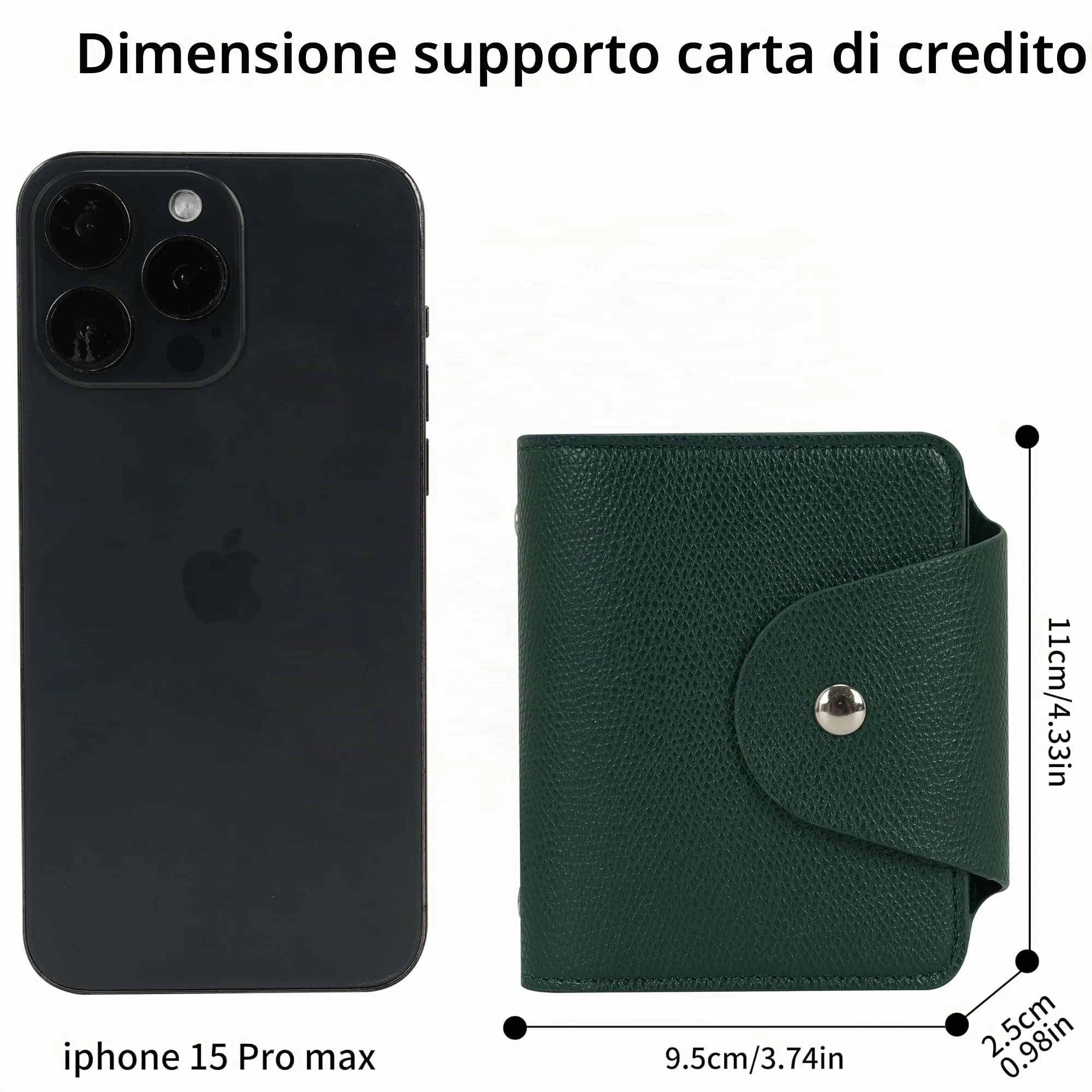 IHIGOGOFA Porta Carte di Credito Pelle per Donna Uomo 40 Slots per Schede 2 Finestra ID - immagine 6