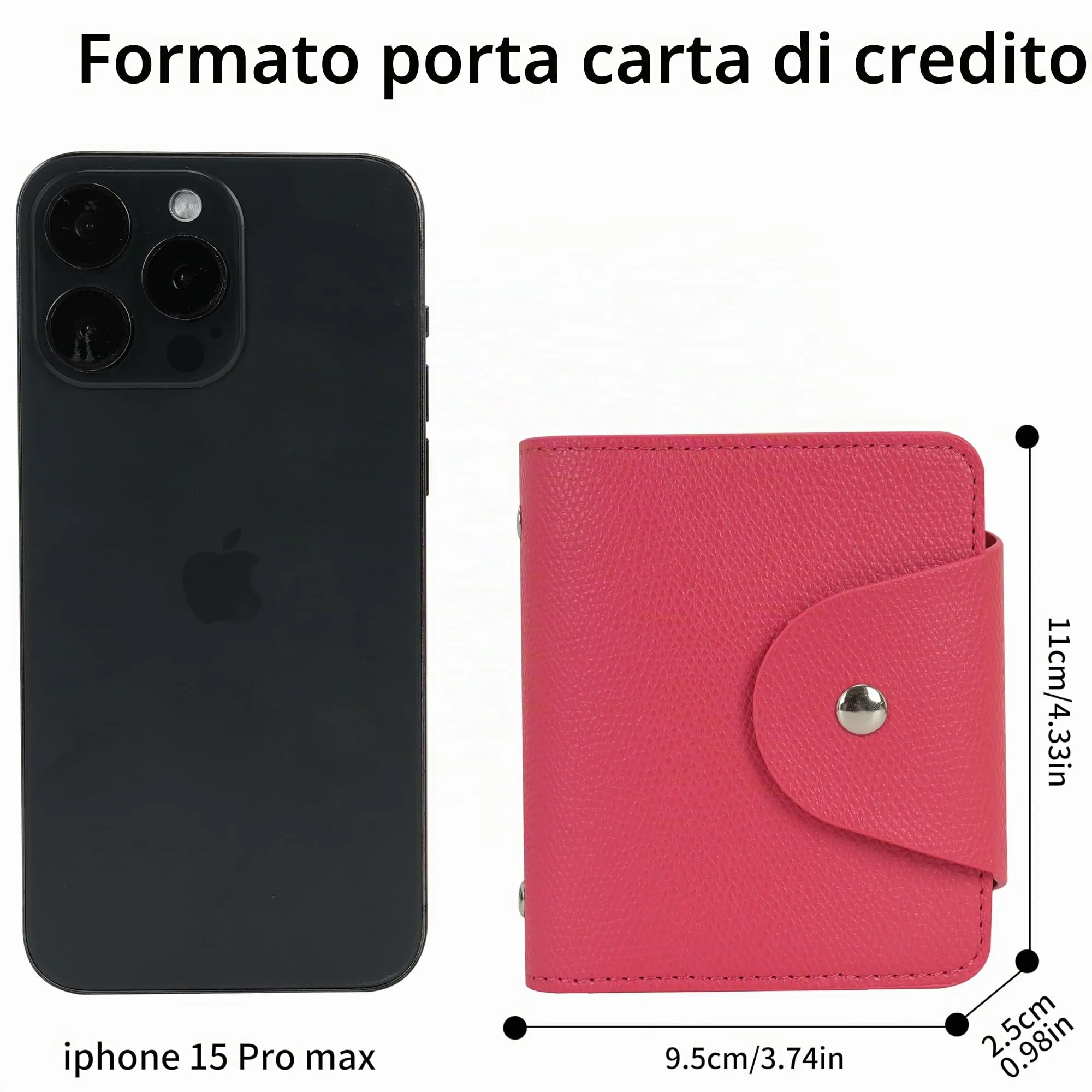 IHIGOGOFA Porta Carte di Credito Pelle per Donna Uomo 40 Slots per Schede 2 Finestra ID - immagine 6
