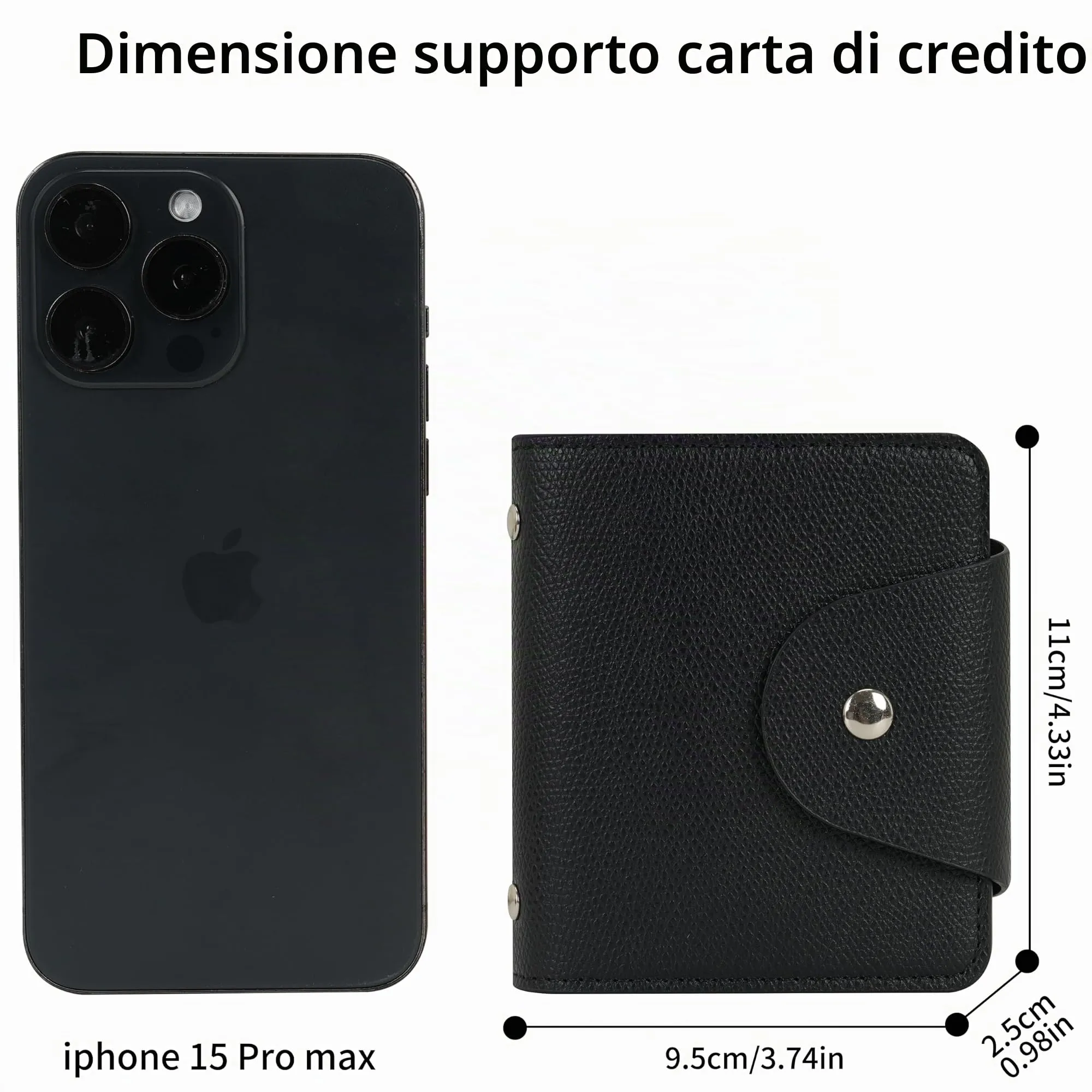 IHIGOGOFA Porta Carte di Credito Pelle per Donna Uomo 40 Slots per Schede 2 Finestra ID - immagine 6