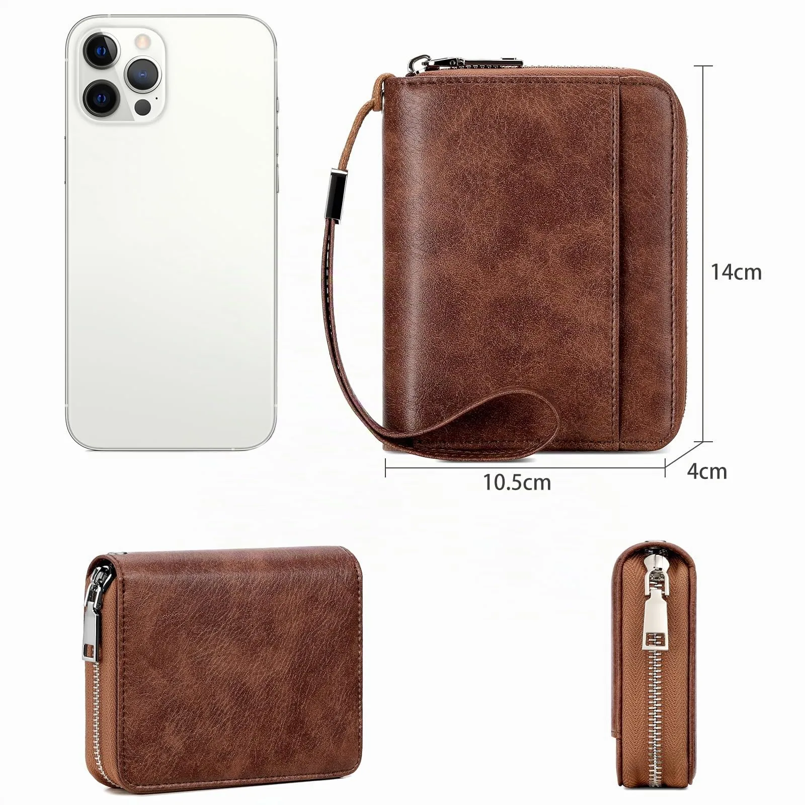 SENDEFN Portafoglio Donna in Pelle Cerniera Portamonete Piccolo Portafogli con Blocco RFID Porta Tessere Porta Carte di Credito Donna con 24 Scomparti per Carte - immagine 5