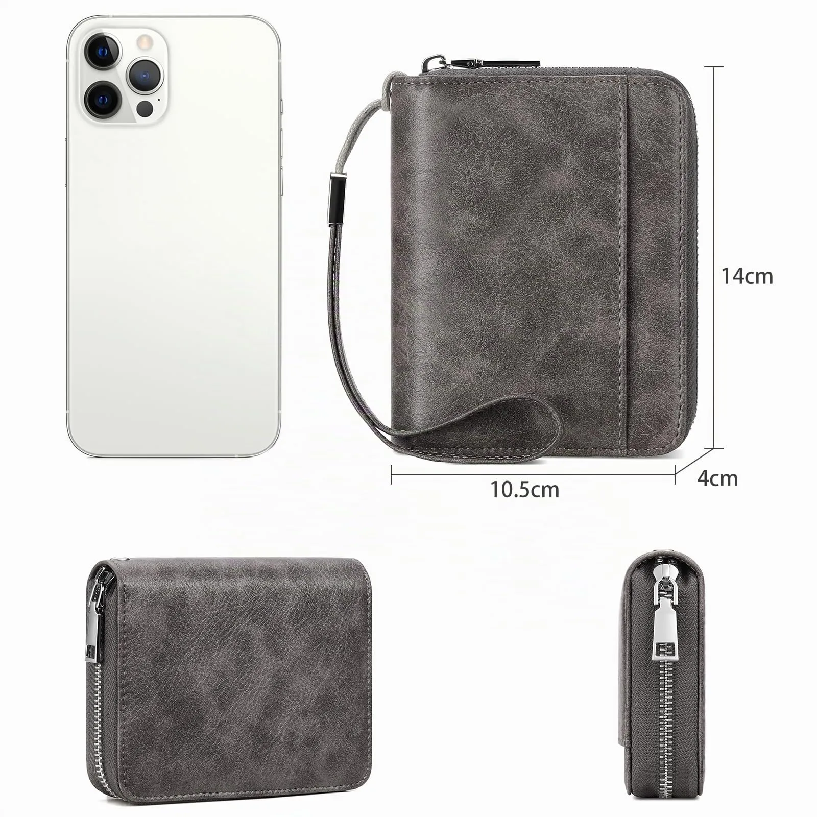 SENDEFN Portafoglio Donna in Pelle Cerniera Portamonete Piccolo Portafogli con Blocco RFID Porta Tessere Porta Carte di Credito Donna con 24 Scomparti per Carte - immagine 5