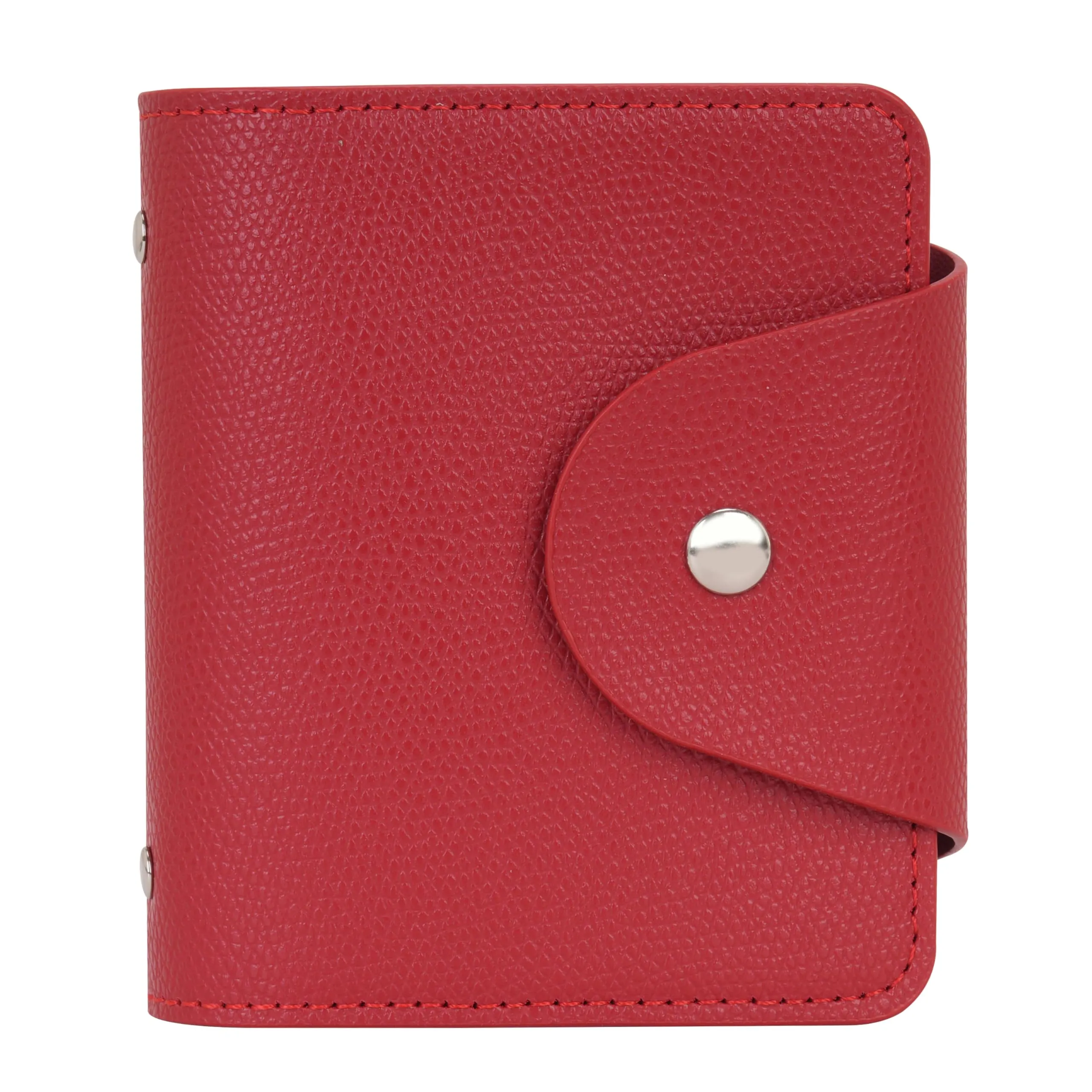 IHIGOGOFA Porta Carte di Credito Pelle per Donna Uomo 40 Slots per Schede 2 Finestra ID (Rosso) - immagine 7