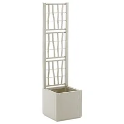 Fioriera con grigliato plastica riciclata (36x36x140cm) ETHICA Bianco gesso 68800 - immagine 1