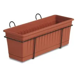 Balconiera con cassetta piante inclusa (50x16x16,5cm) Terracotta 86060 - immagine 1