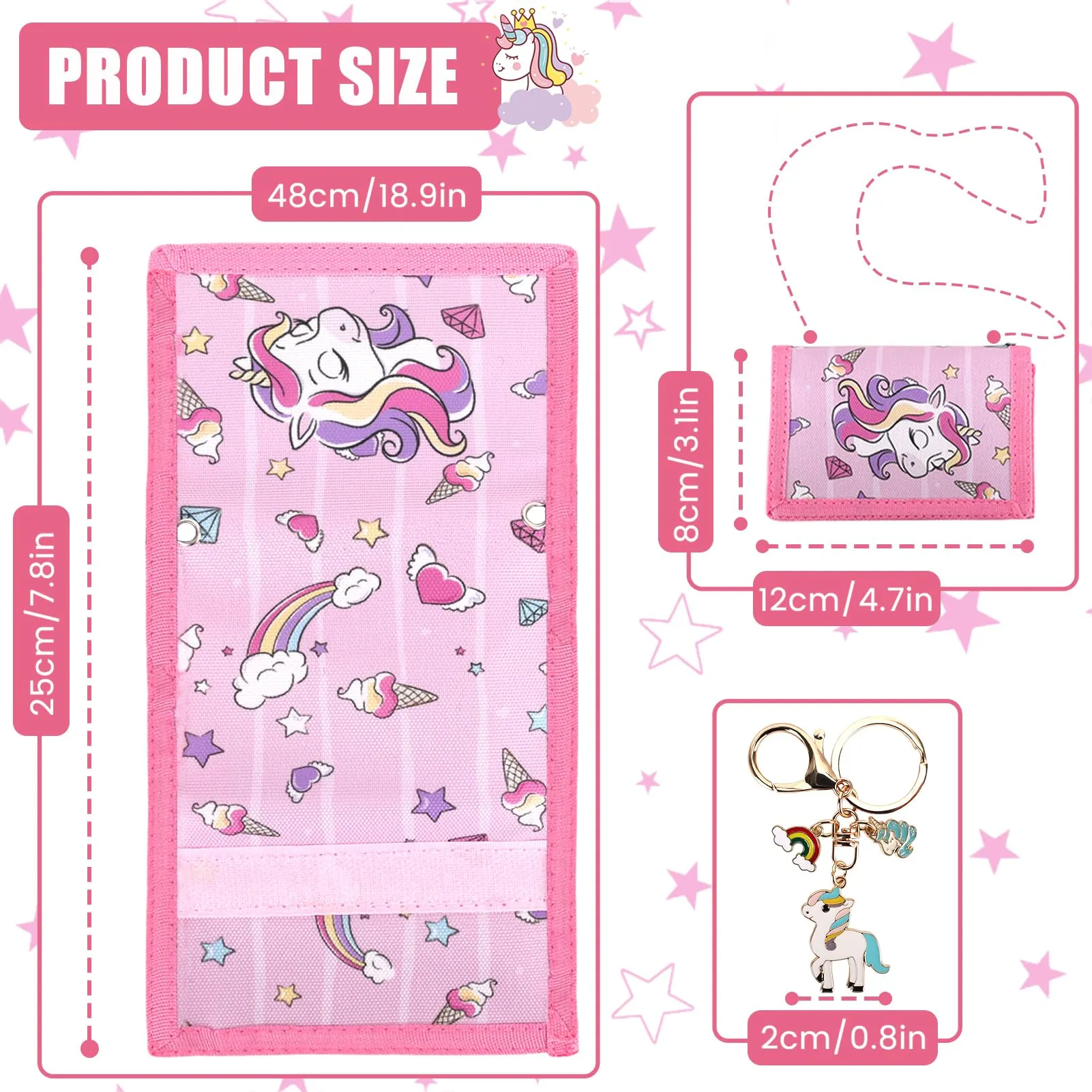 GADITIEK Portafoglio Bambino, Portafogli Bambini Trifold con Cordino, portafoglio ragazzo per Bambini di Età Compresa Tra 5 e 12 Anni Regalo di Natale di Compleanno (Razzo) (unicorno) - immagine 2
