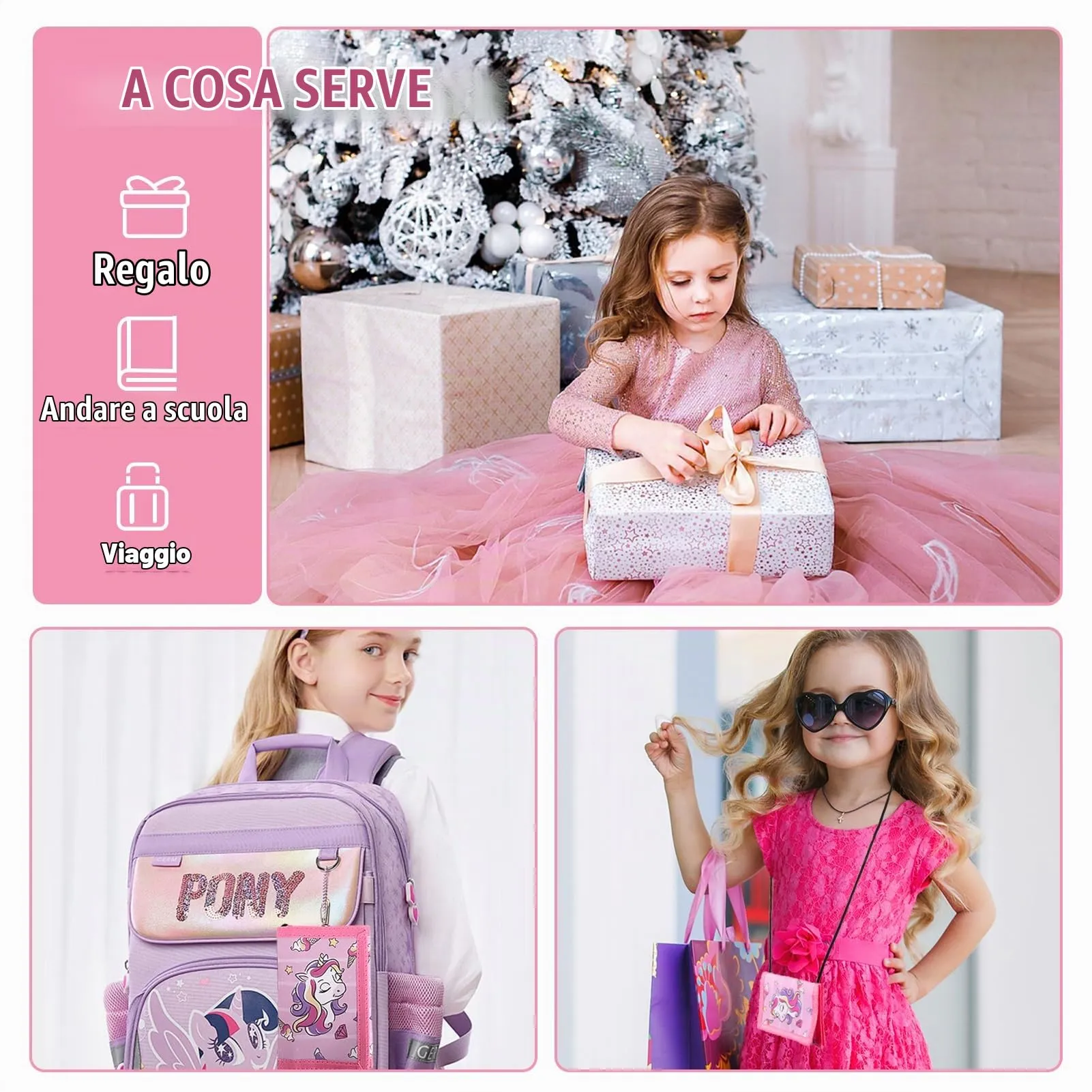 GADITIEK Portafoglio Bambino, Portafogli Bambini Trifold con Cordino, portafoglio ragazzo per Bambini di Età Compresa Tra 5 e 12 Anni Regalo di Natale di Compleanno (Razzo) (unicorno) - immagine 7