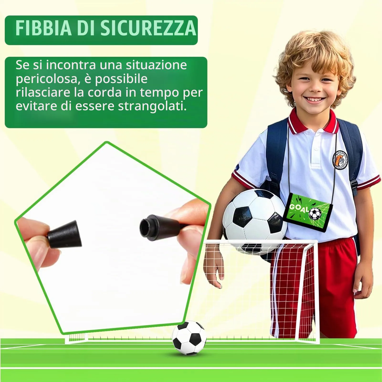 GADITIEK Portafoglio Bambino, Portafogli Bambini Trifold con Cordino, portafoglio ragazzo per Bambini di Età Compresa Tra 5 e 12 Anni Regalo di Natale di Compleanno (Razzo) (calcio) - immagine 4
