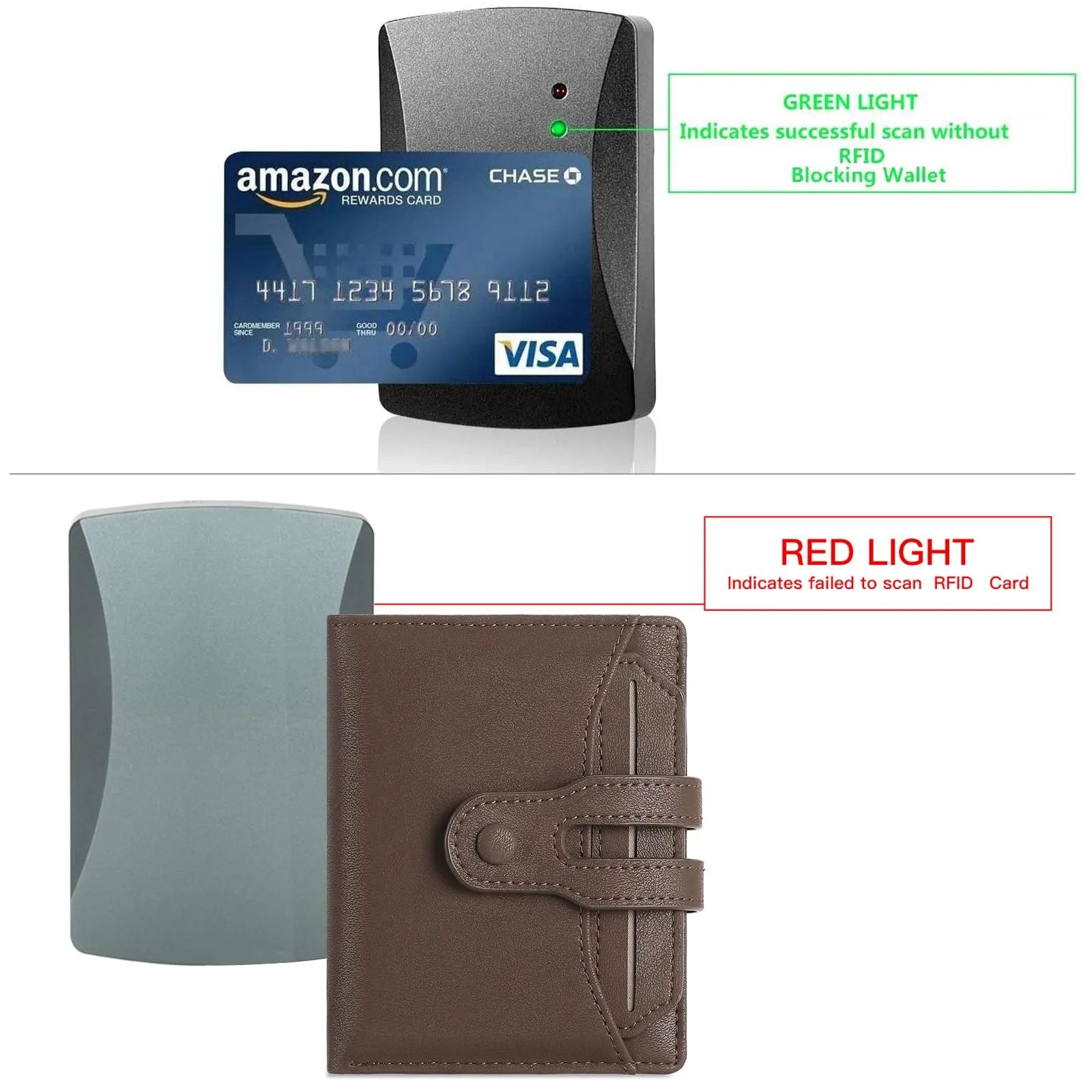 SENDEFN Portafoglio Uomo Portamonete con RFID Blocking Portafogli con 13 Slot per Carte Credito, 1 Tasca Portamonete, 1 Scomparti Banconote, 4 ID Window & Foto Window Portafoglio In Pelle - immagine 5