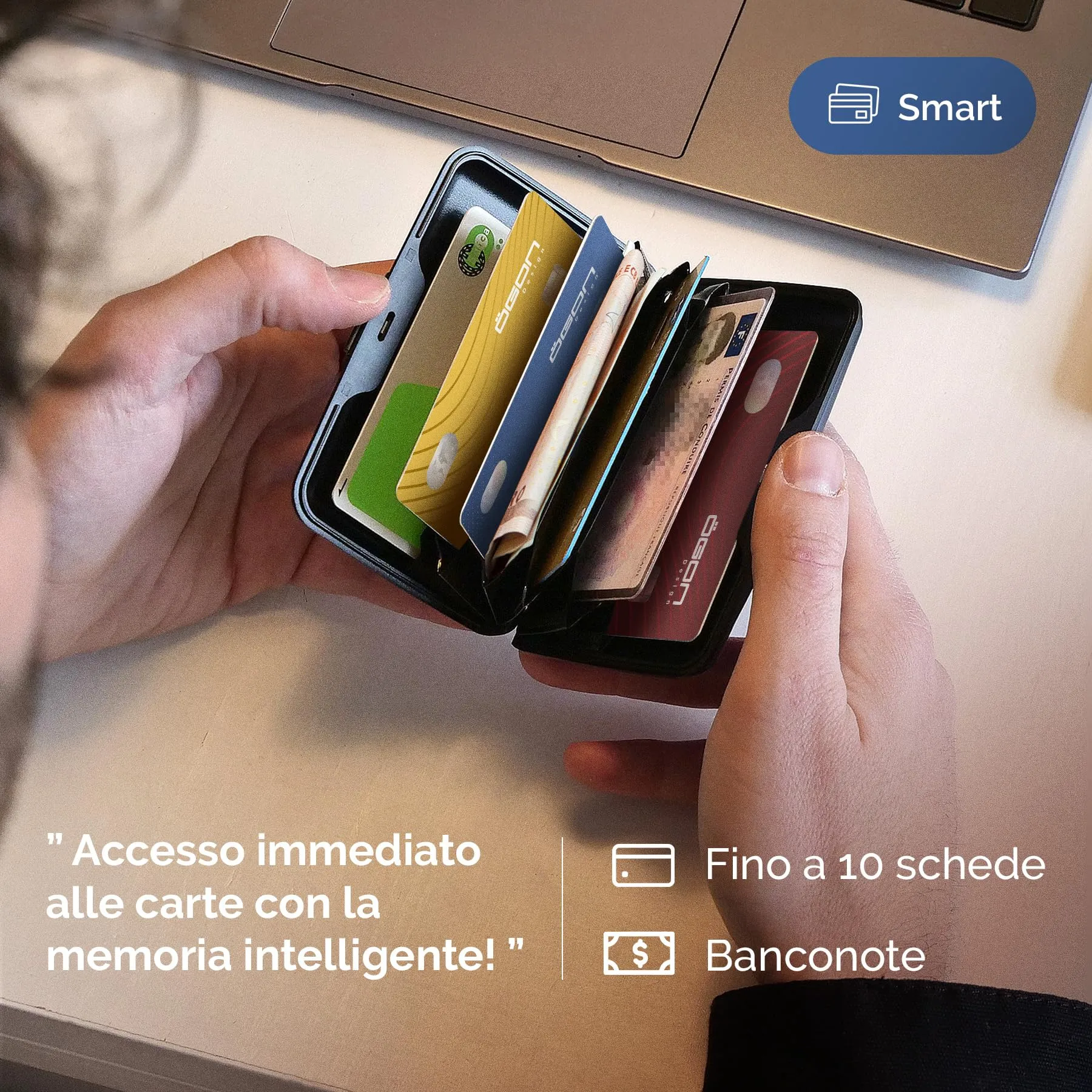 Portacarte in alluminio con protezione RFID. Modello: STOCKHOLM PREMIUM - immagine 4