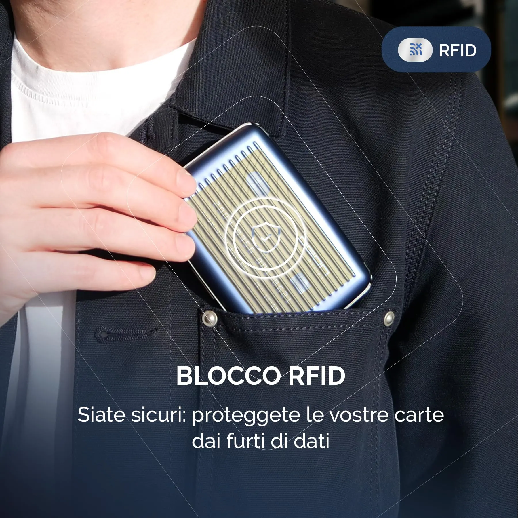 Portacarte in alluminio con protezione RFID. Modello: STOCKHOLM PREMIUM - immagine 6
