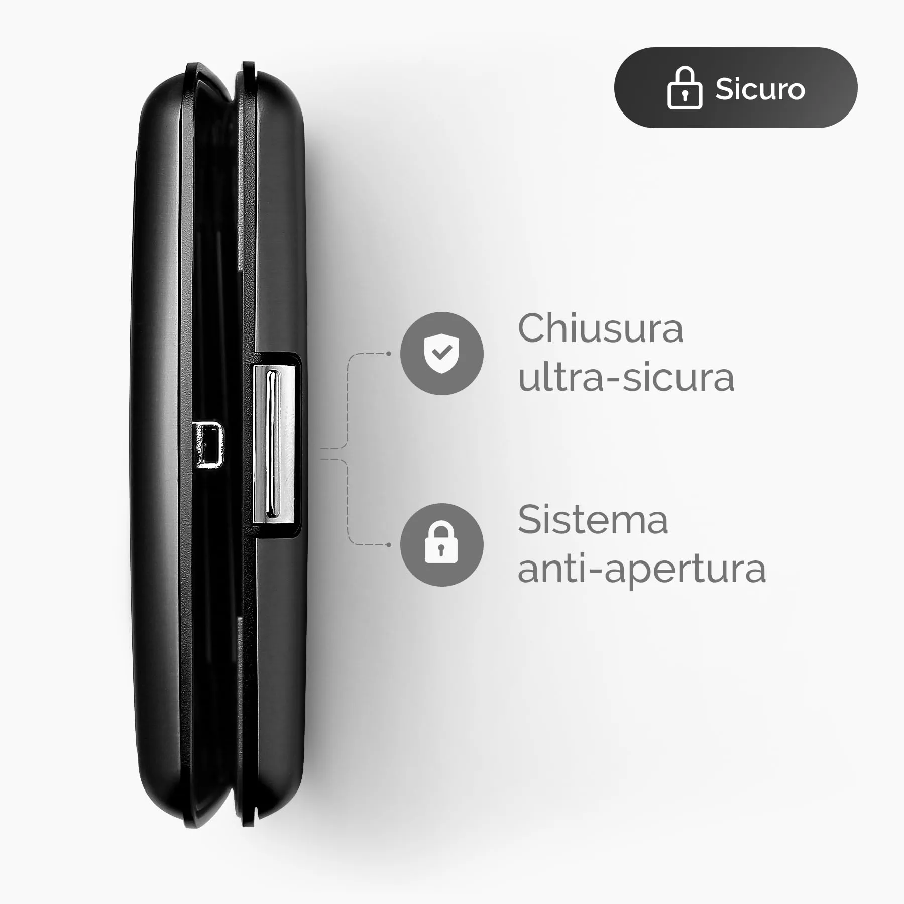 Portacarte in alluminio con protezione RFID. Modello: STOCKHOLM PREMIUM - immagine 2