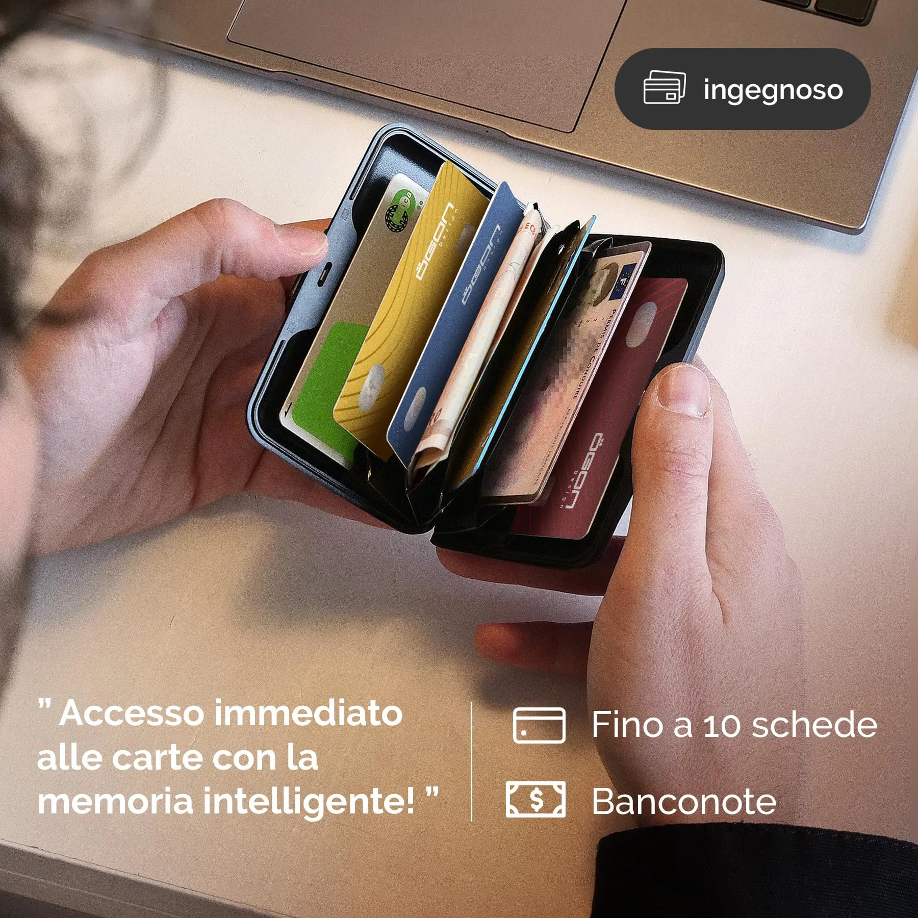 Portacarte in alluminio con protezione RFID. Modello: STOCKHOLM PREMIUM - immagine 4