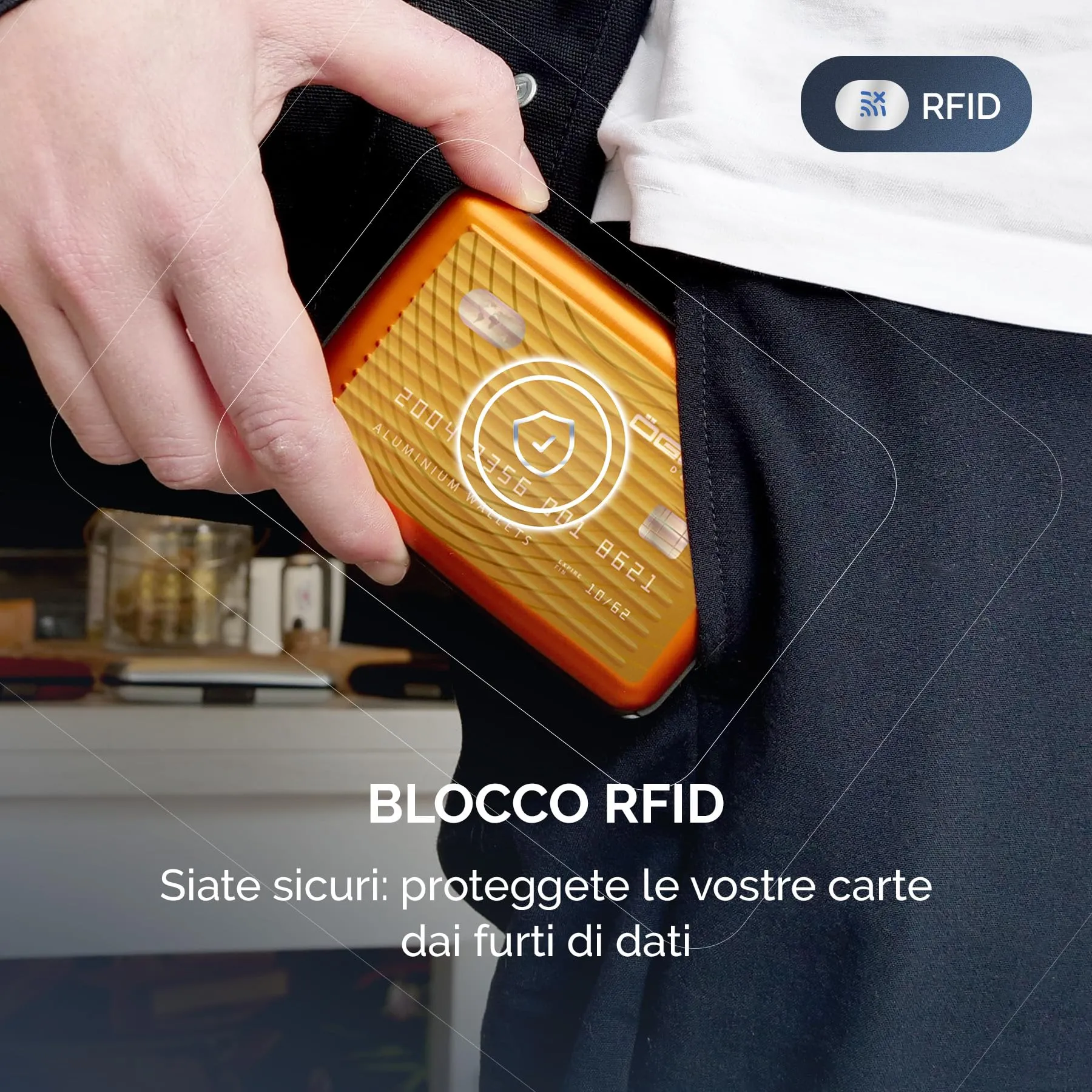 Portacarte in alluminio con protezione RFID. Modello: STOCKHOLM PREMIUM - immagine 6