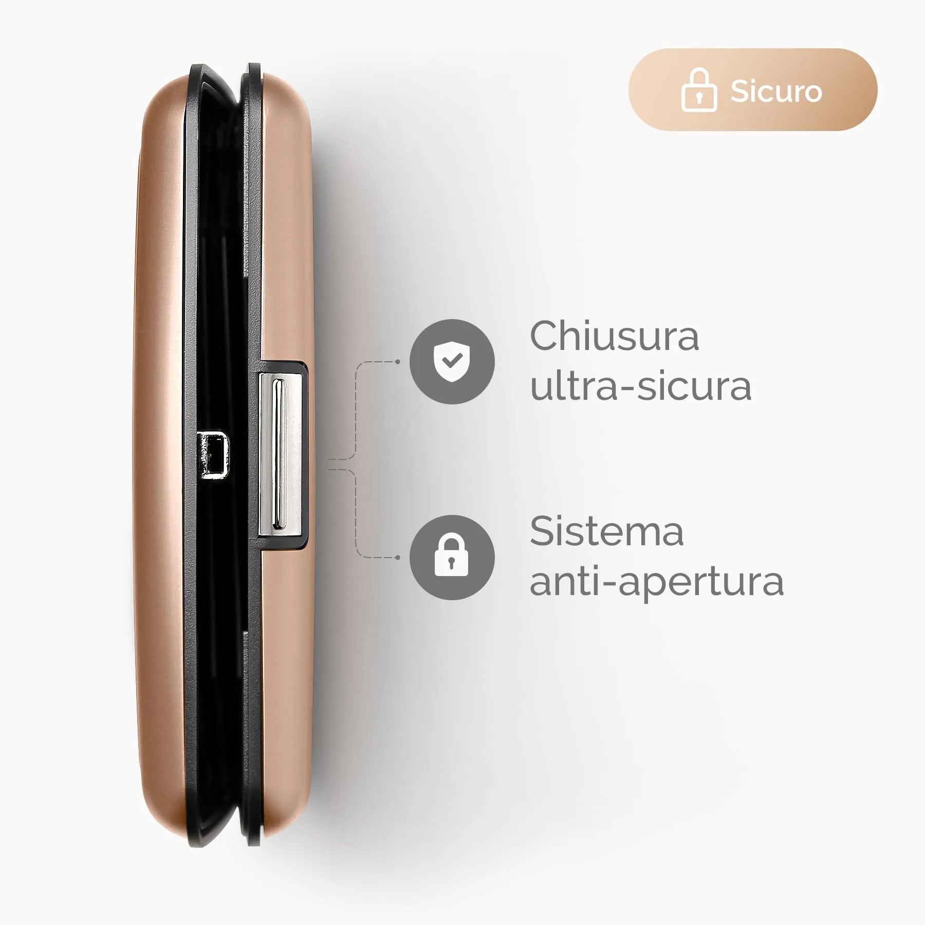 Portacarte in alluminio con protezione RFID. Modello: STOCKHOLM PREMIUM - immagine 2