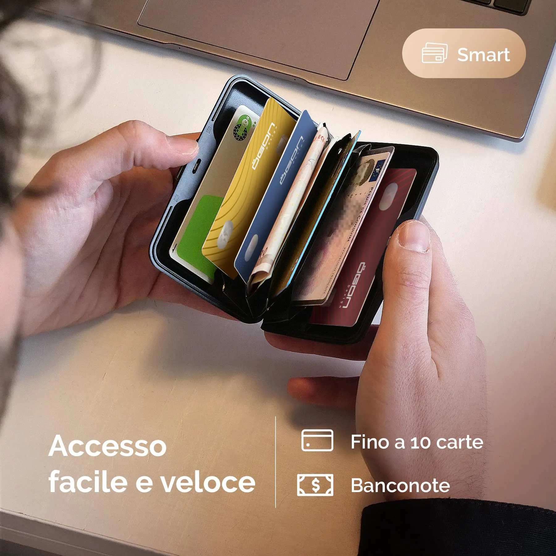 Portacarte in alluminio con protezione RFID. Modello: STOCKHOLM PREMIUM - immagine 4