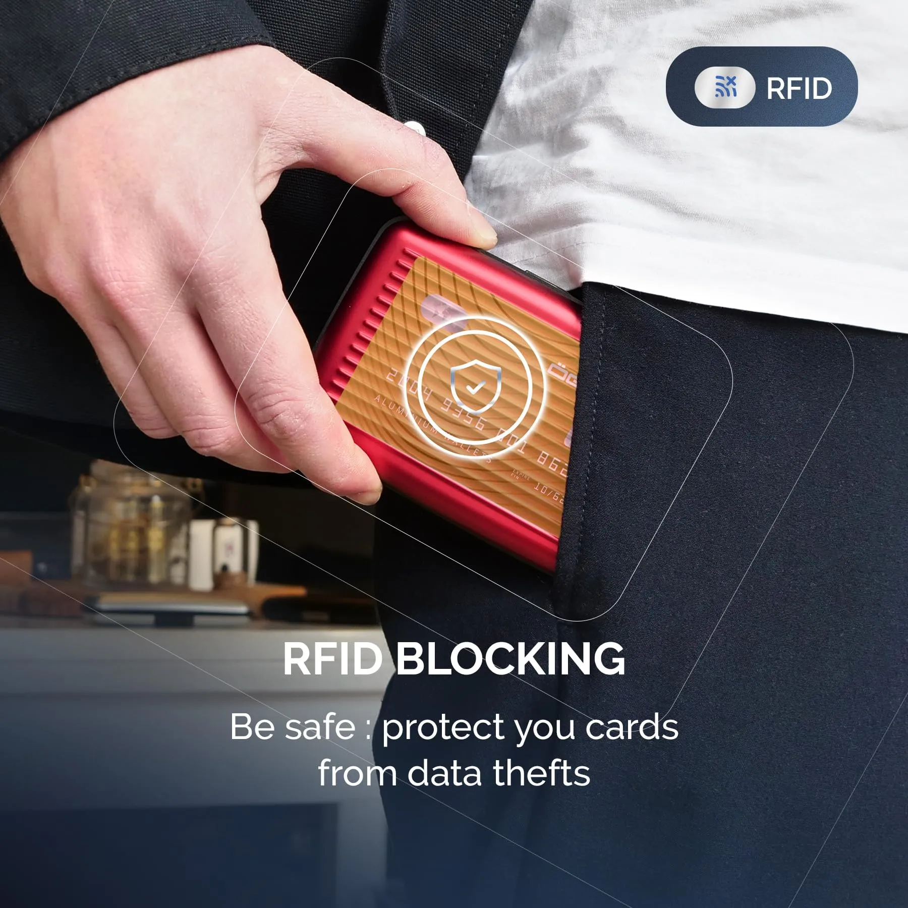Portacarte in alluminio con protezione RFID. Modello: STOCKHOLM PREMIUM - immagine 6