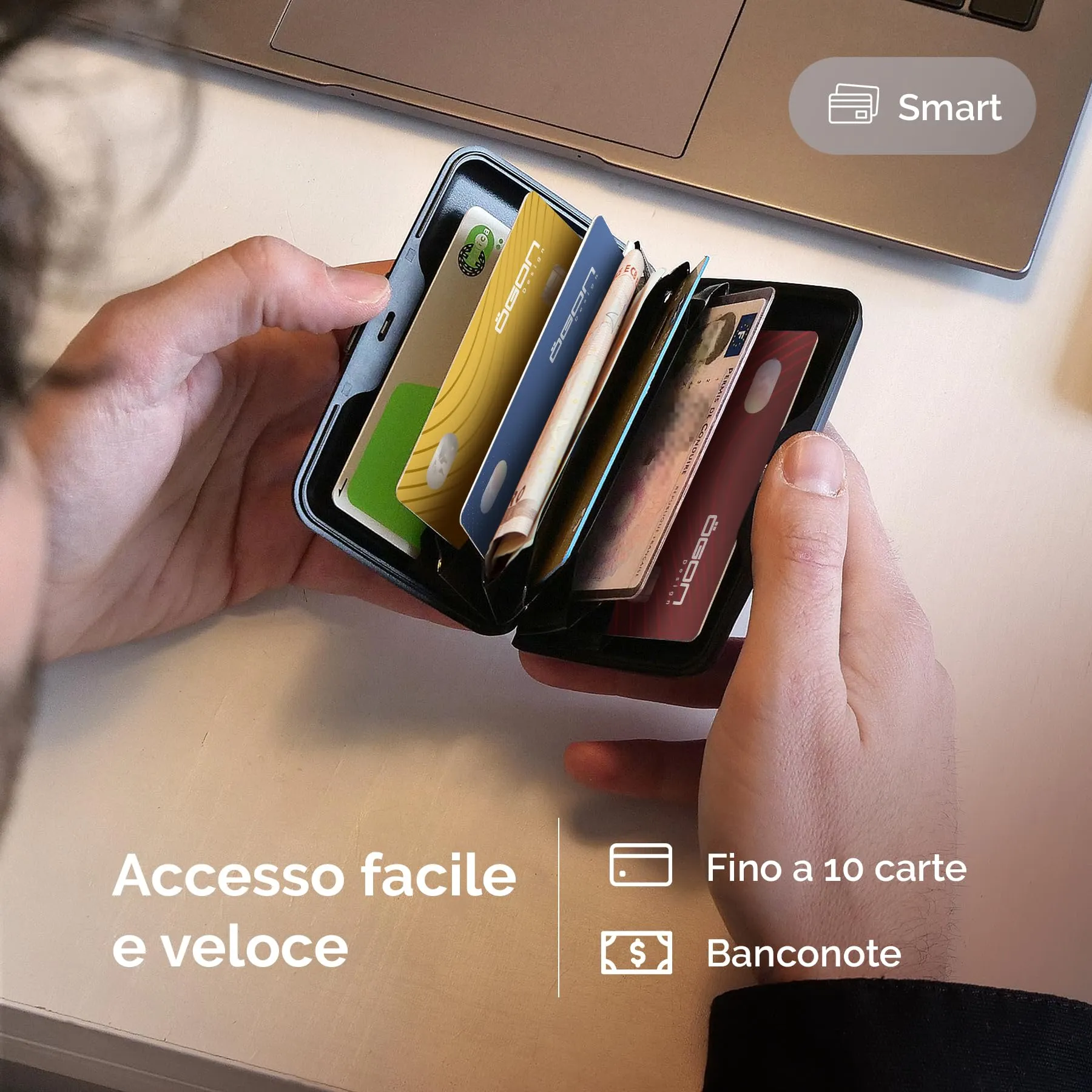 Portacarte in alluminio con protezione RFID. Modello: STOCKHOLM PREMIUM - immagine 4