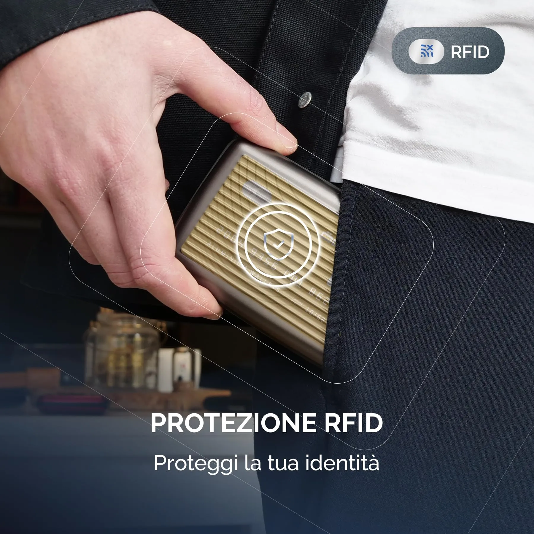 Portacarte in alluminio con protezione RFID. Modello: STOCKHOLM PREMIUM - immagine 6