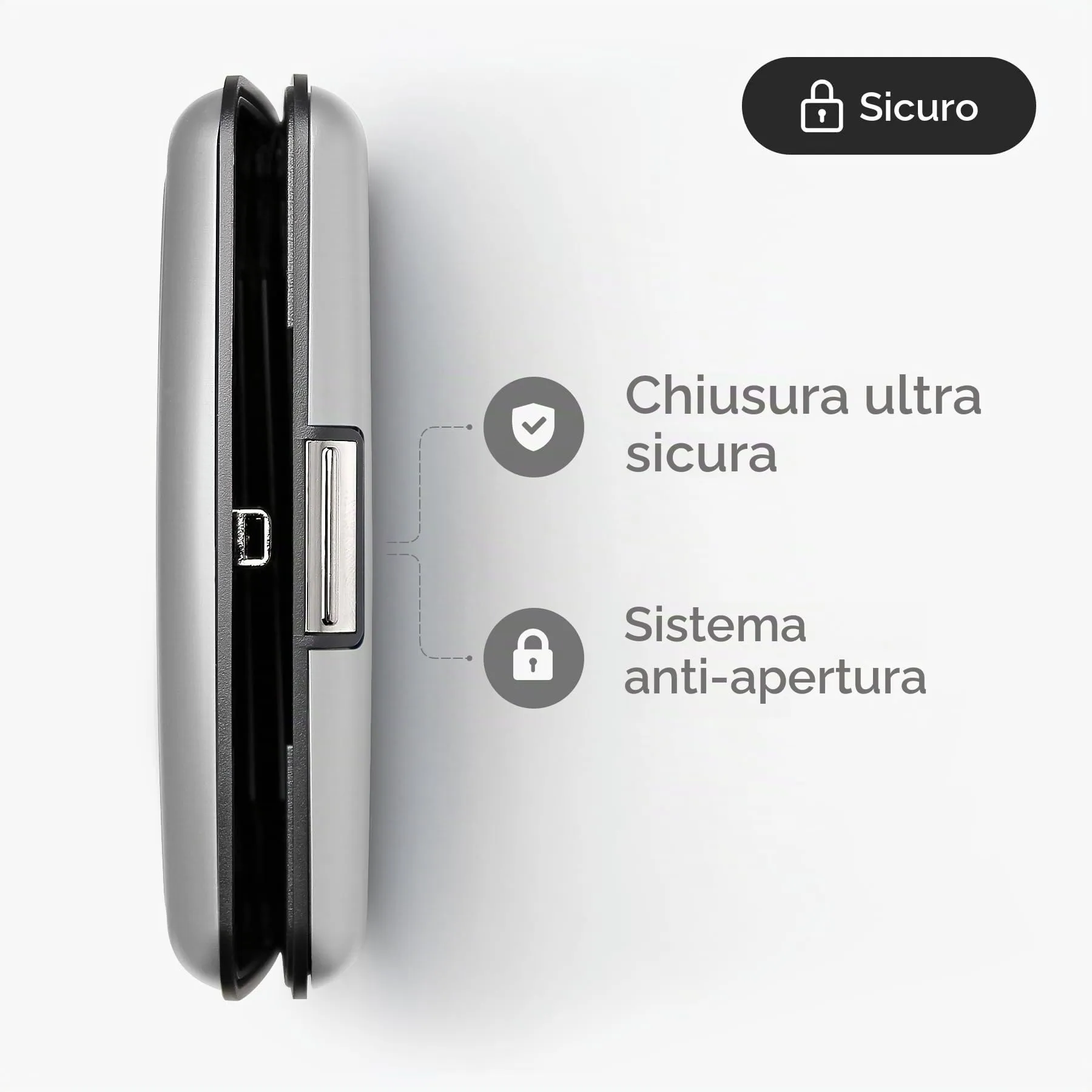Portacarte in alluminio con protezione RFID. Modello: STOCKHOLM PREMIUM - immagine 3