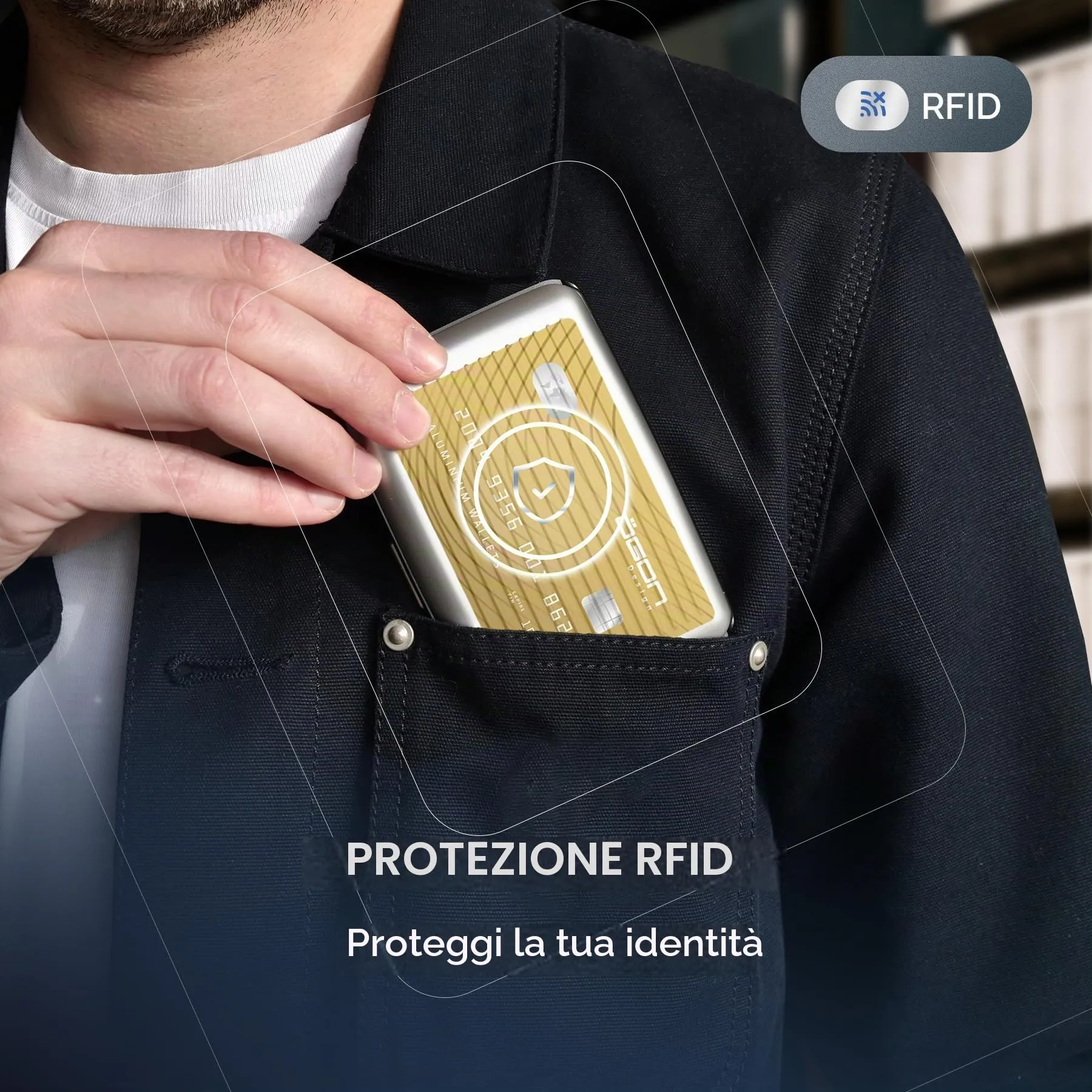 Portacarte in alluminio con protezione RFID. Modello: STOCKHOLM PREMIUM - immagine 7