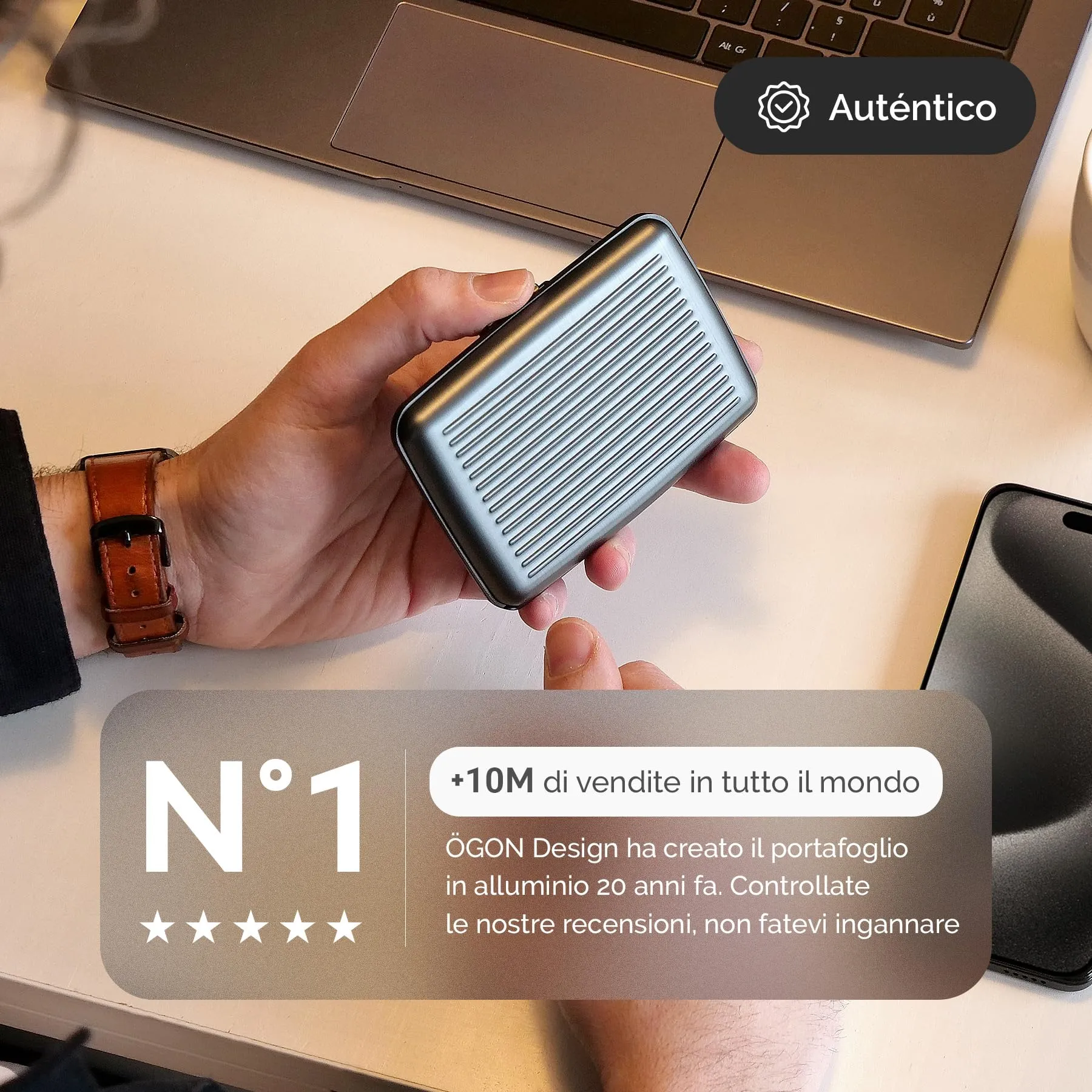 Portacarte in alluminio con protezione RFID. Modello: STOCKHOLM PREMIUM - immagine 3