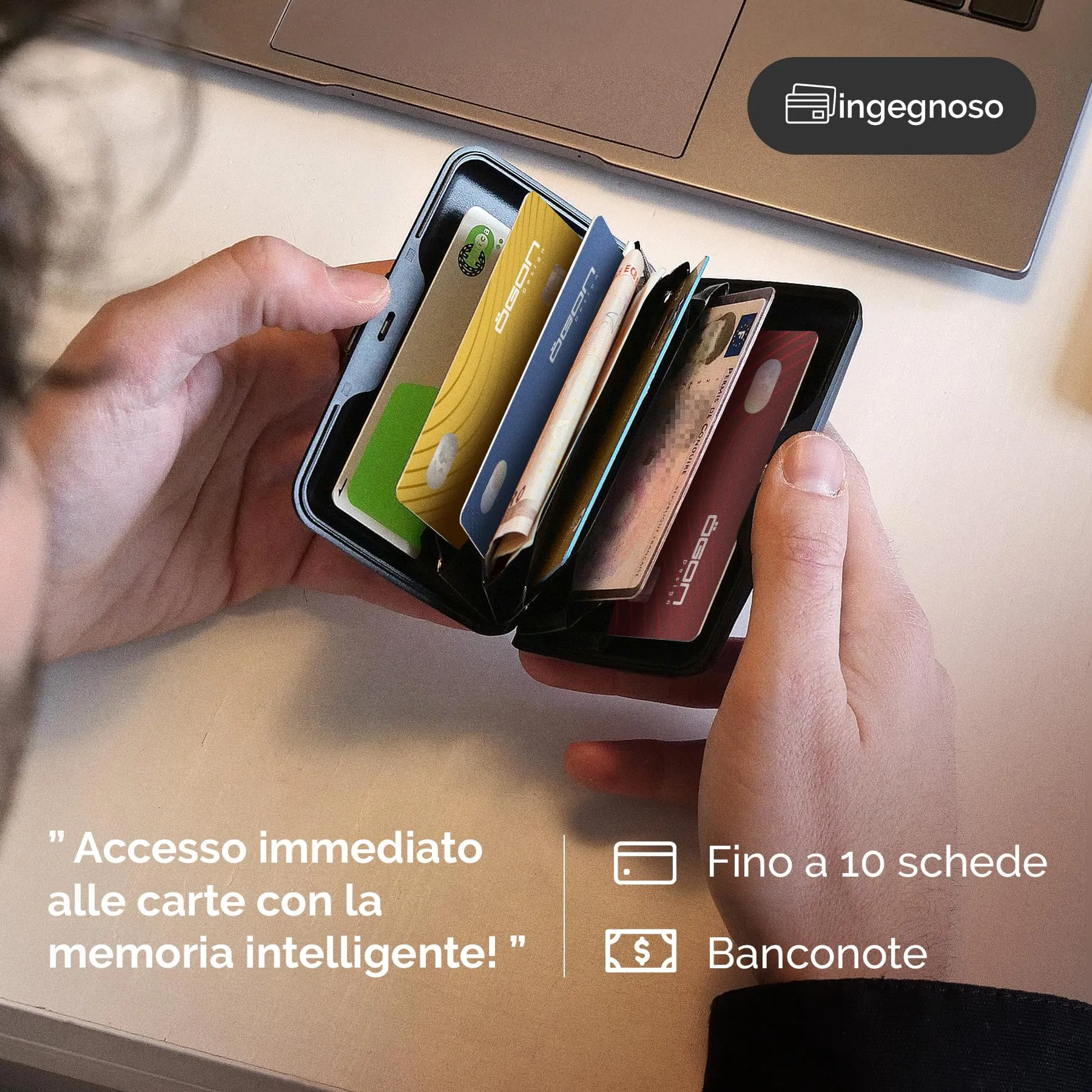 Portacarte in alluminio con protezione RFID. Modello: STOCKHOLM PREMIUM - immagine 4